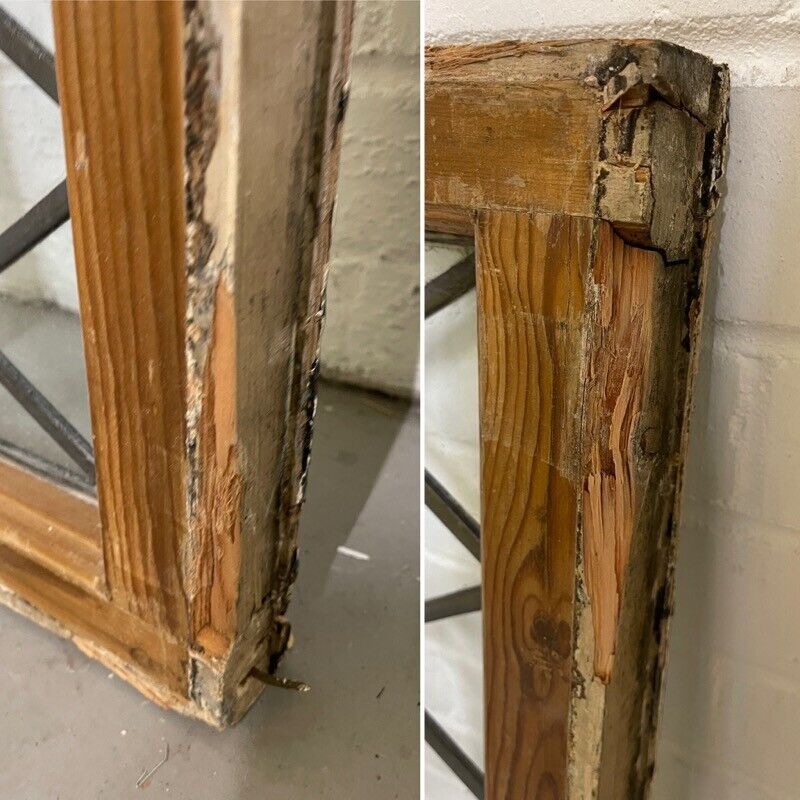 Job Lot Of 11 Reclaimed Leaded Light Diamond Panel Wooden Windows