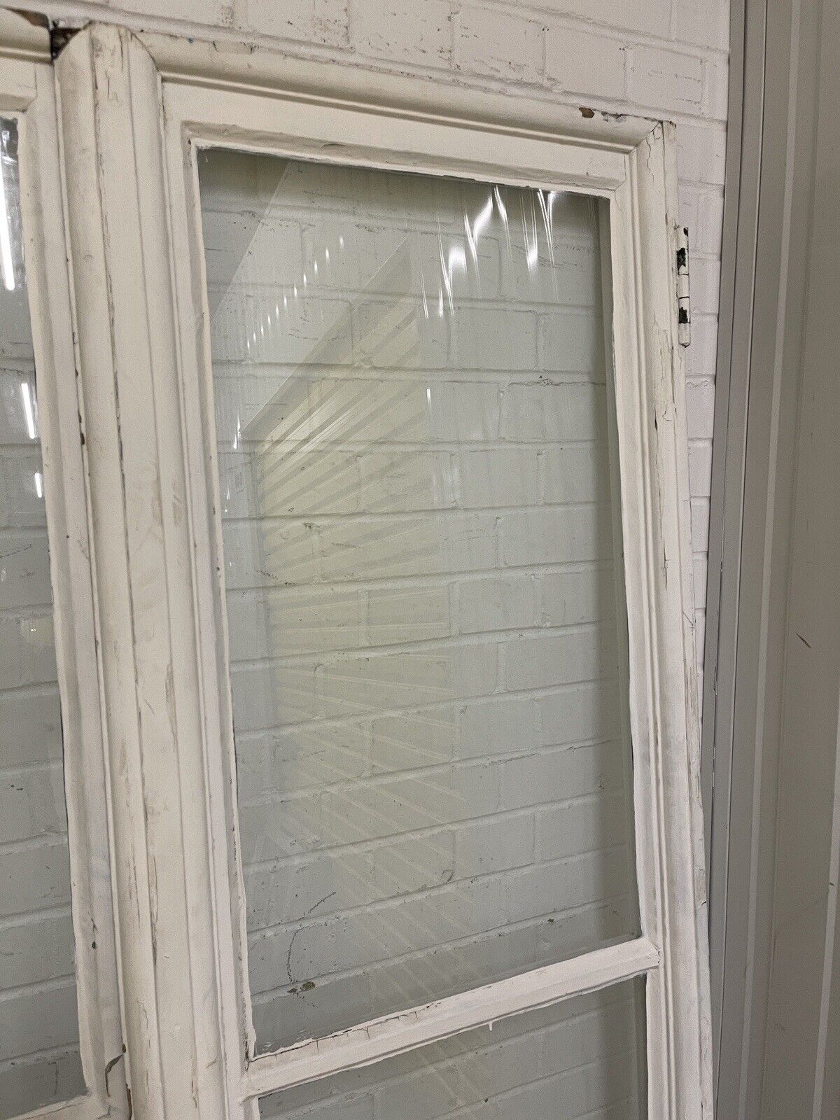 Reclaimed French Single Panel Glass Wooden Windows Double Doors 1965 x 1184mm