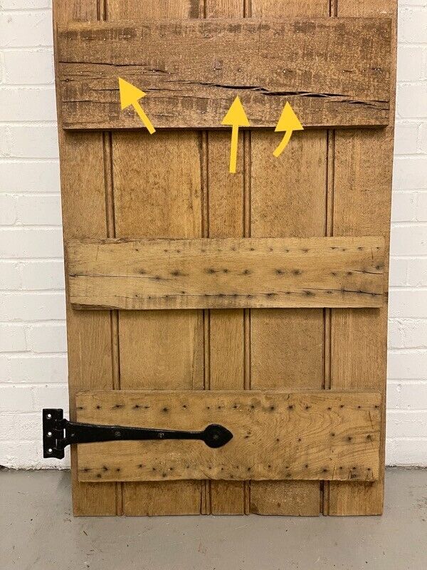 Reclaimed Oak Old Handmade Studded Ledge and Brace door 1830 x 680mm