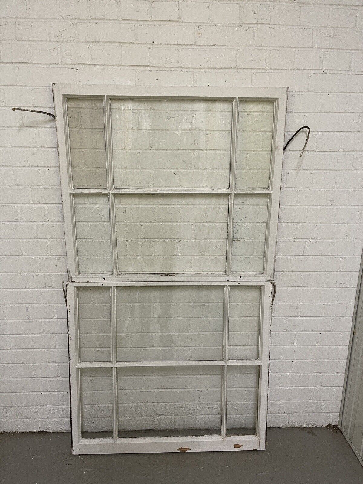 Pair Of Reclaimed Edwardian 6 Panel Wooden Sash Windows 910 x 803mm 910 x 820mm