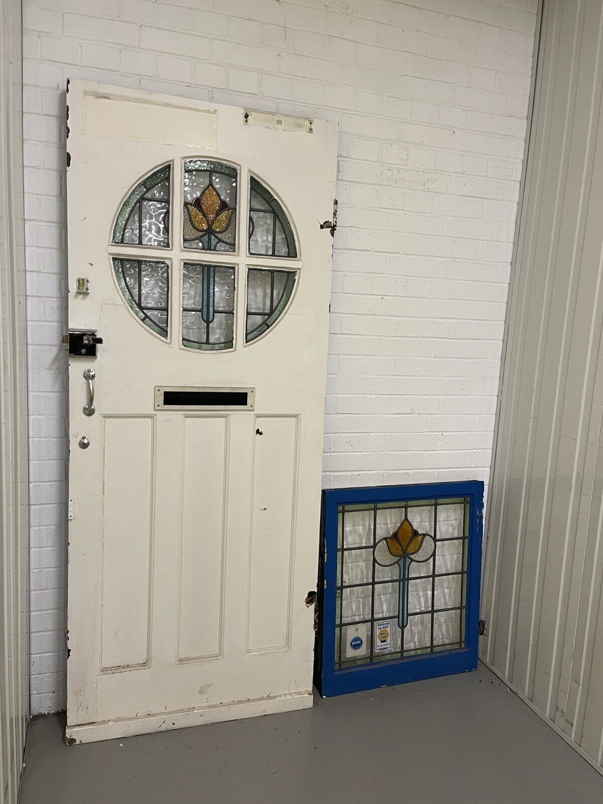 Reclaimed Victorian Georgian Edwardian Wooden Panel Front Door 2080mm x 860mm