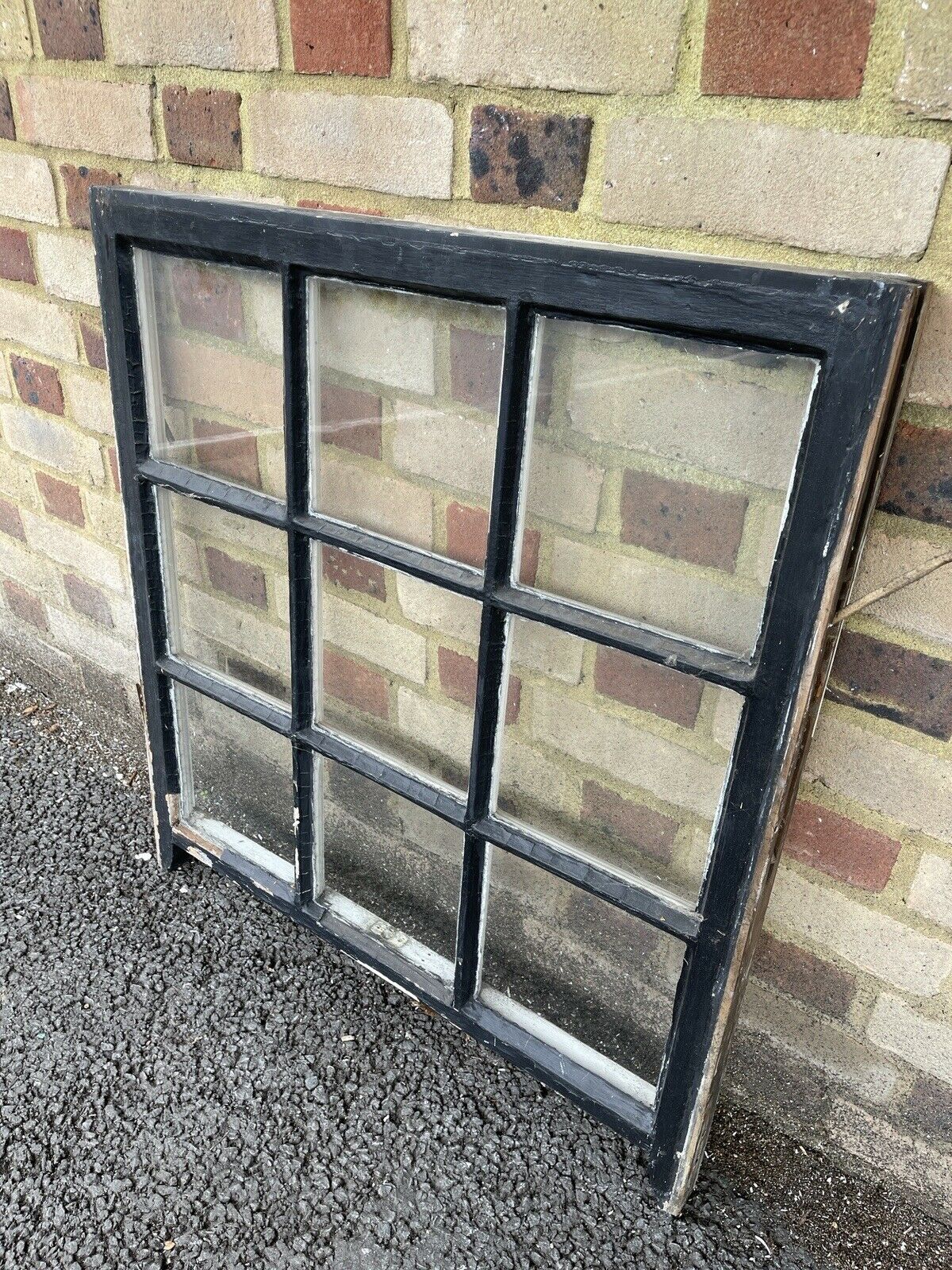 Reclaimed Old Georgian 9 Panel Wooden Window 760 x 825mm