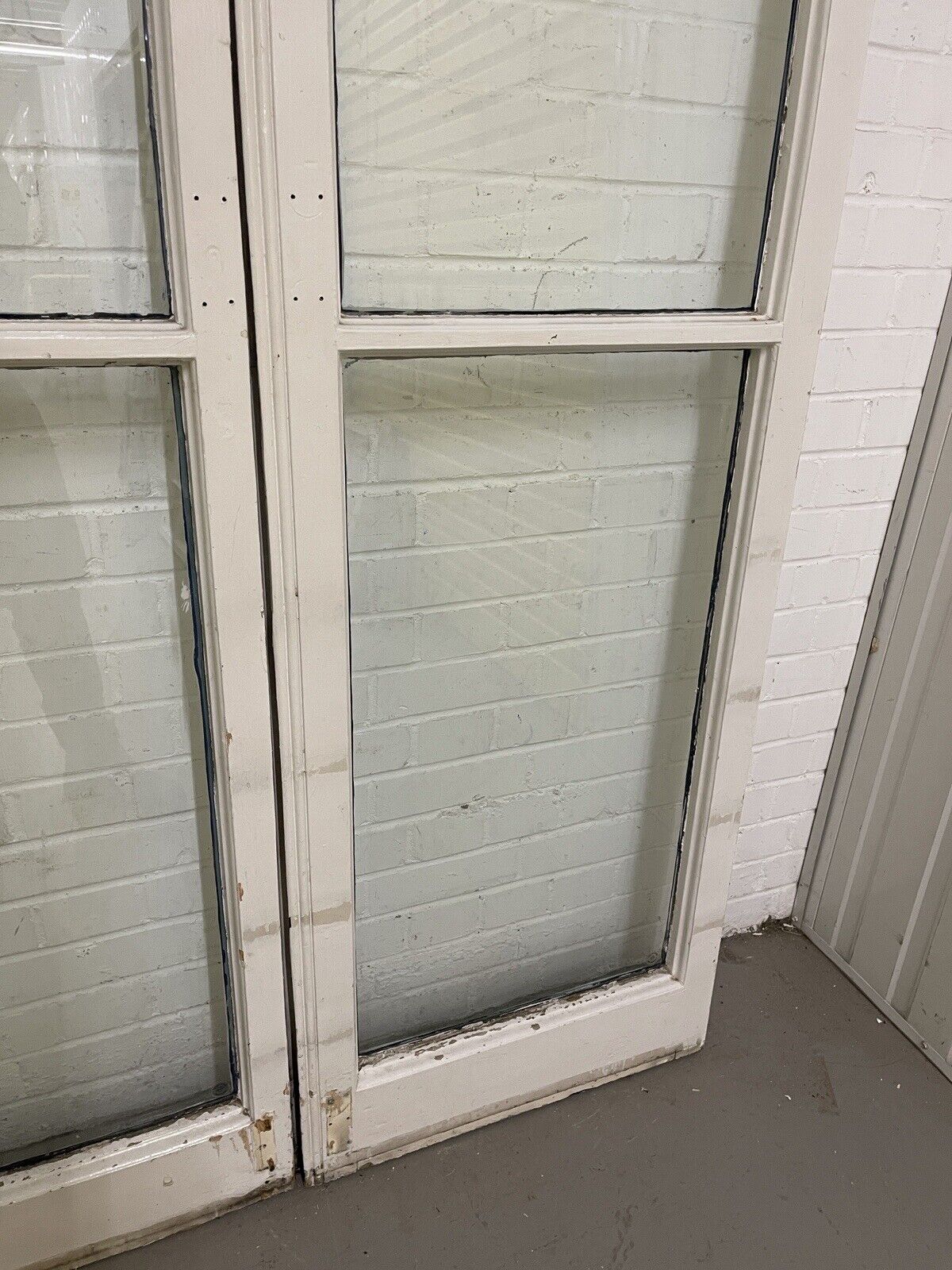 Reclaimed French Single Panel Glass Wooden Windows Double Doors 1965 x 1184mm