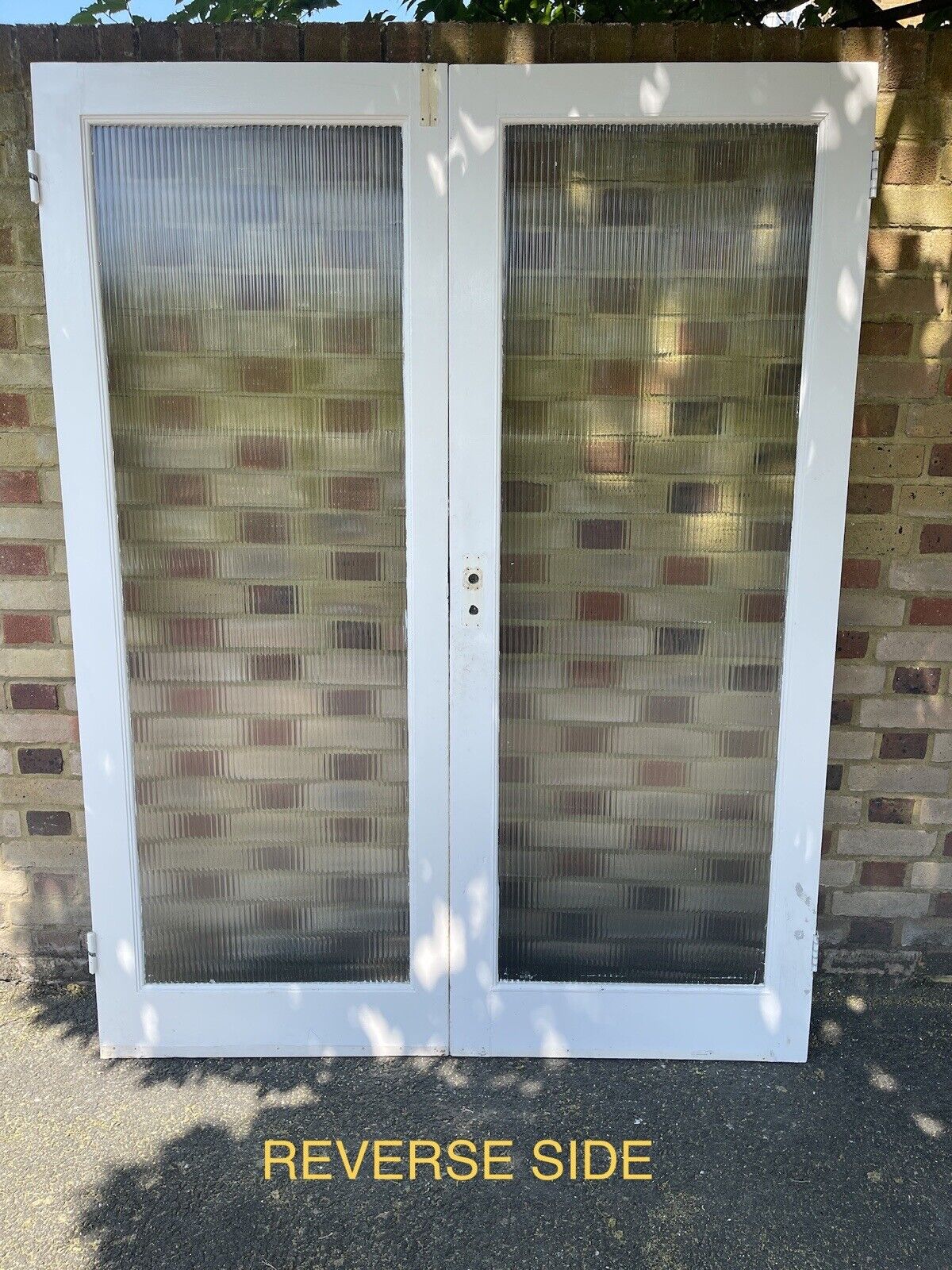 Reclaimed Reeded Glass Internal Or External French Doors 1950 x 1505mm