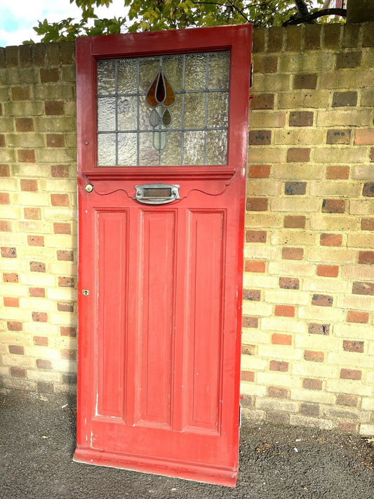 Reclaimed Victorian Edwardian Wooden Panel External Front Door 2030 x 810mm