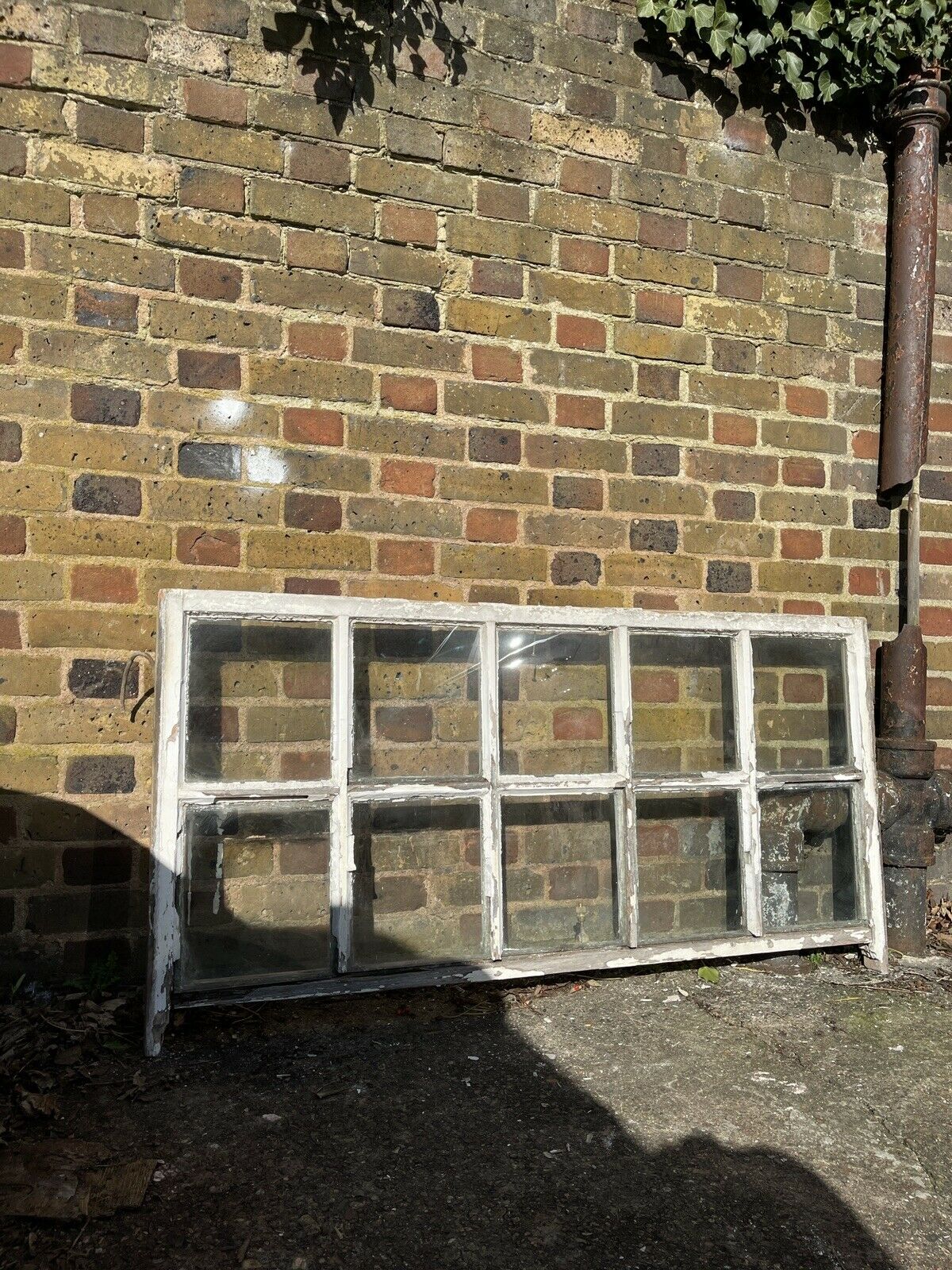 Large Reclaimed Old Georgian 10 Panel Wooden Sash Window