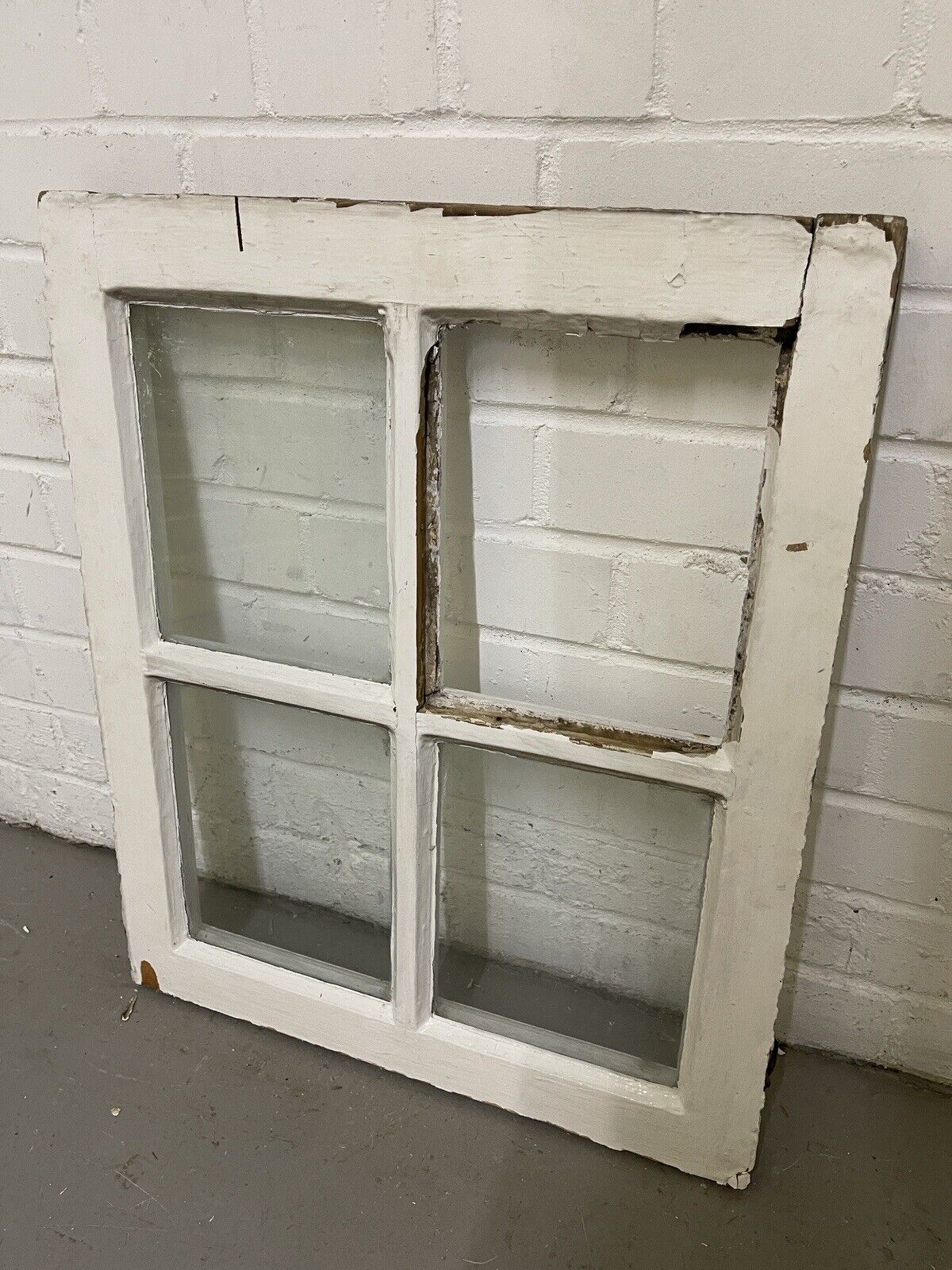 Reclaimed Old Georgian 4 Panel Wooden Window 495 x 585mm