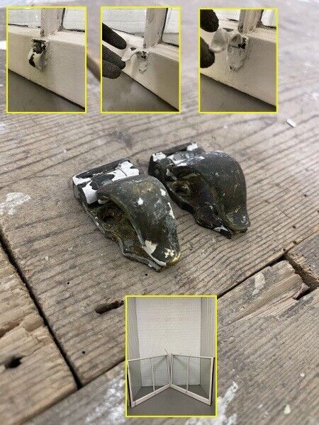 Pair of Reclaimed Antique Phosphur Bronze Brass Sash Window Pull Lift