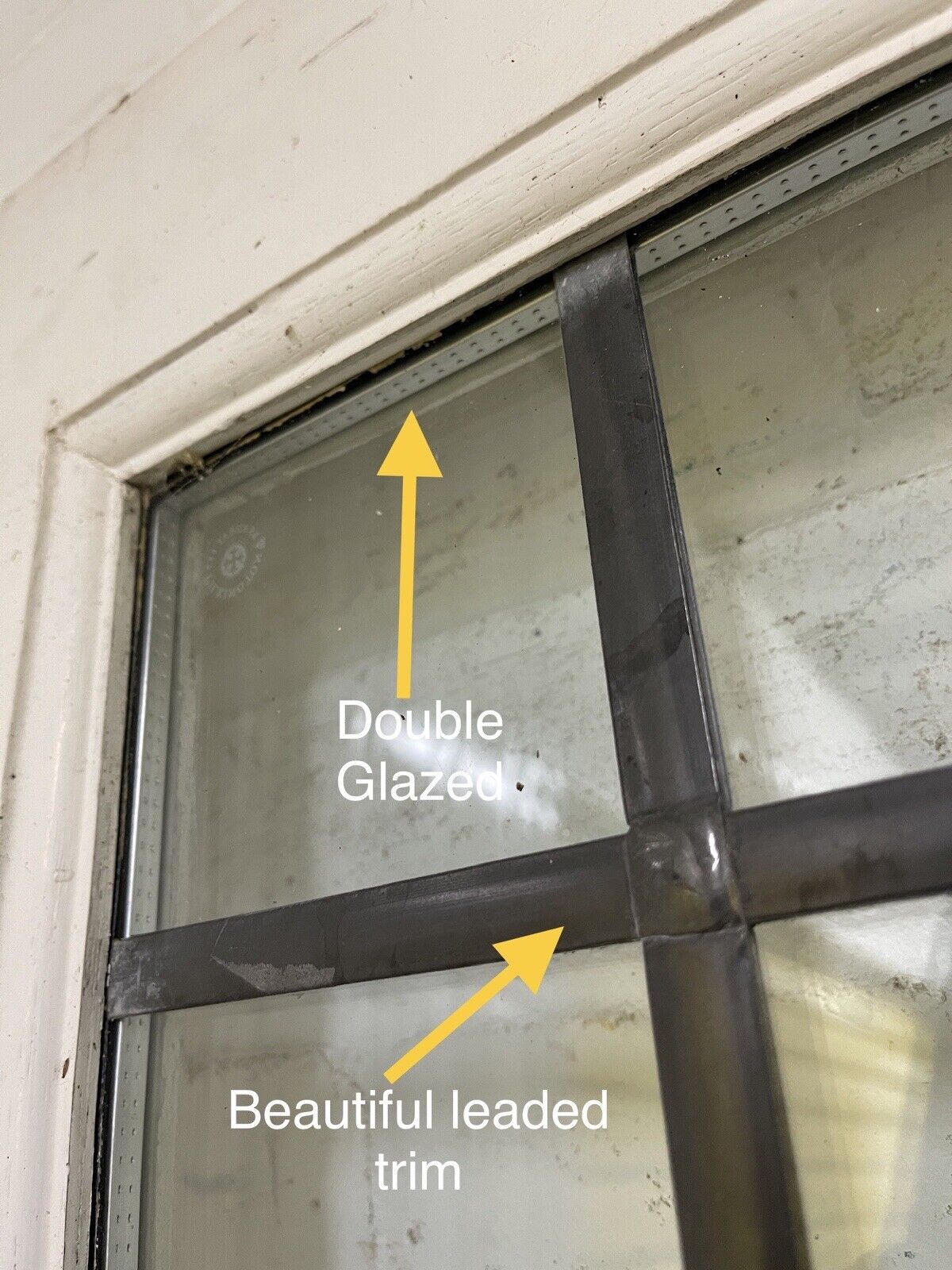 Reclaimed French Double Glazed Leaded Glass Wooden Double Doors 2125 x 1370mm