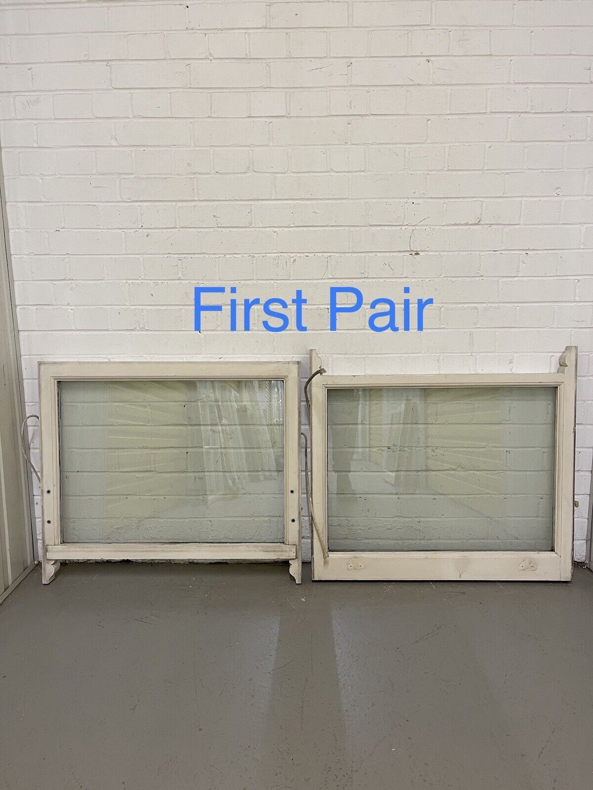 Two Pairs Of Double Glazed Wooden Sash Windows 803x687 798x715 803x688 803x715mm
