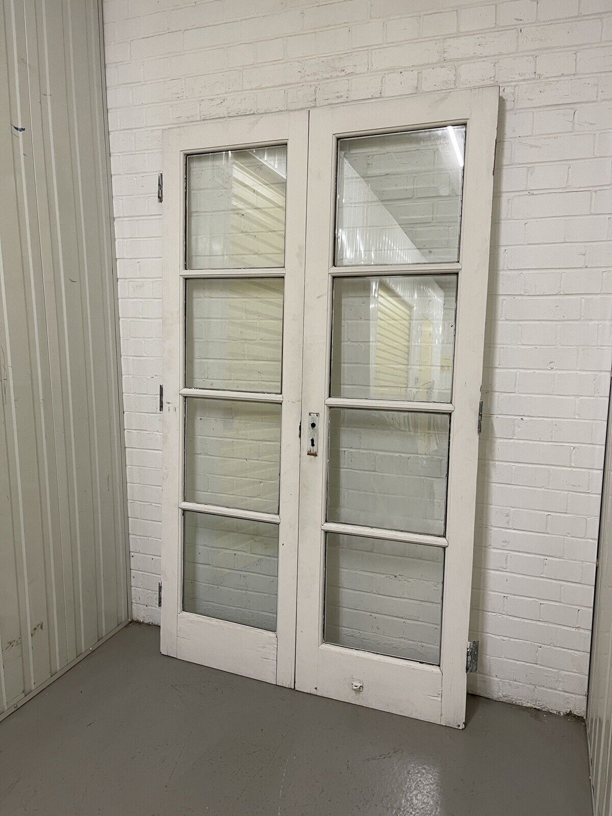Reclaimed Old French Double Glazed Glass Wooden Double Doors 1980 x 1167mm
