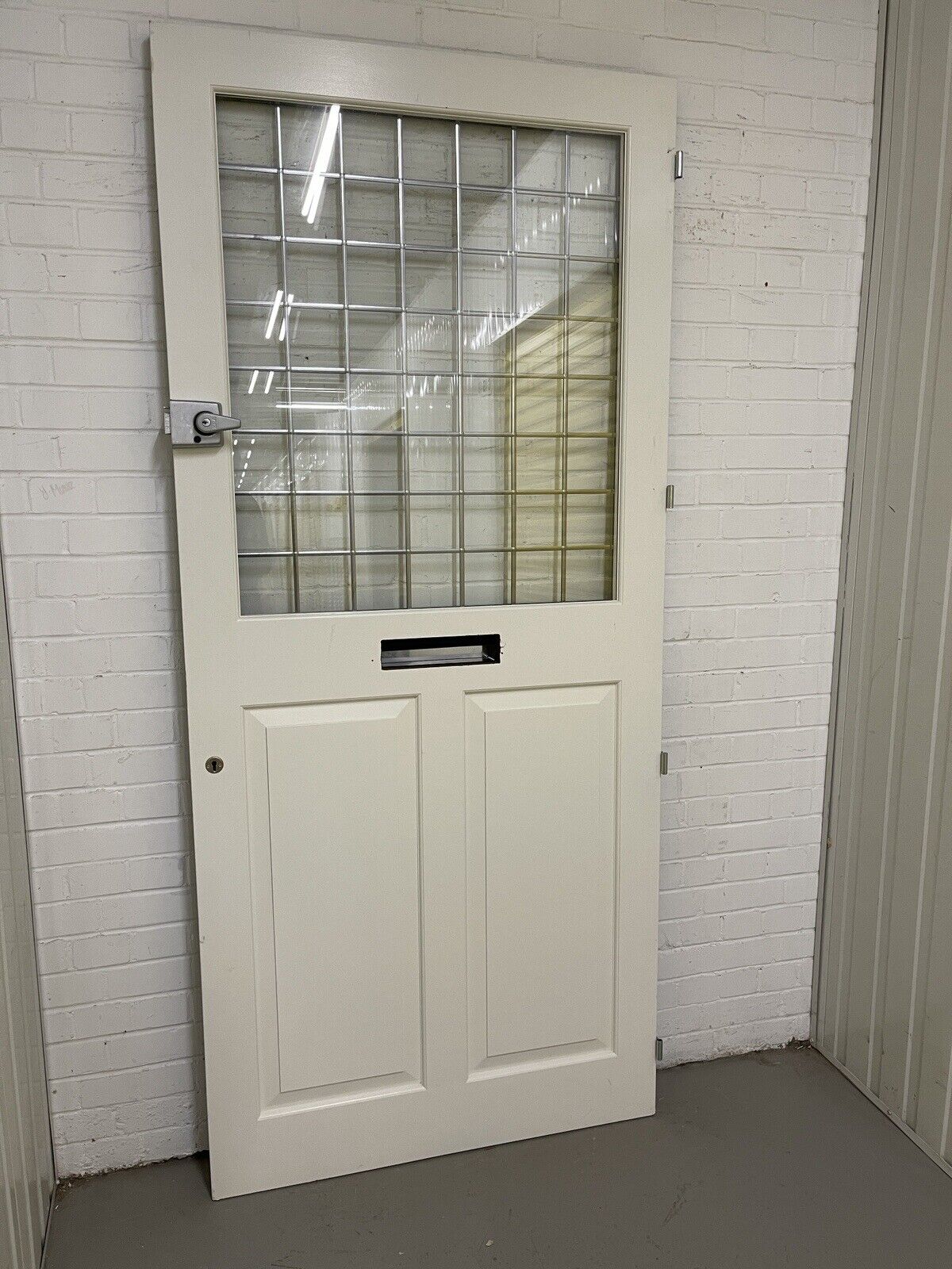 Reclaimed Style Wooden Bespoke Hardwood Leaded Light Front Door 2210 x 980mm