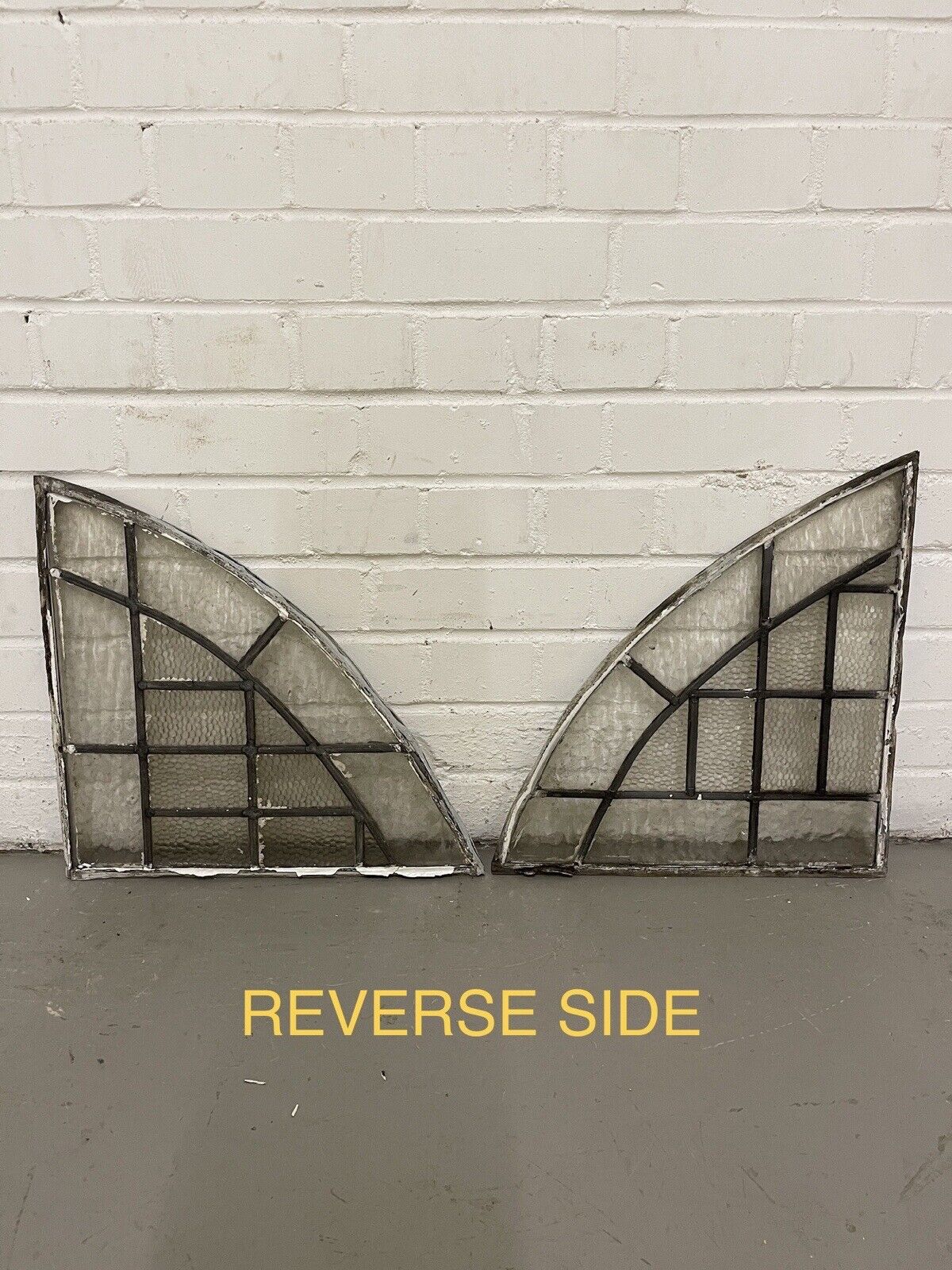 Reclaimed Fanlight Leaded Light Stained Glass Art Nouveau Window Panel