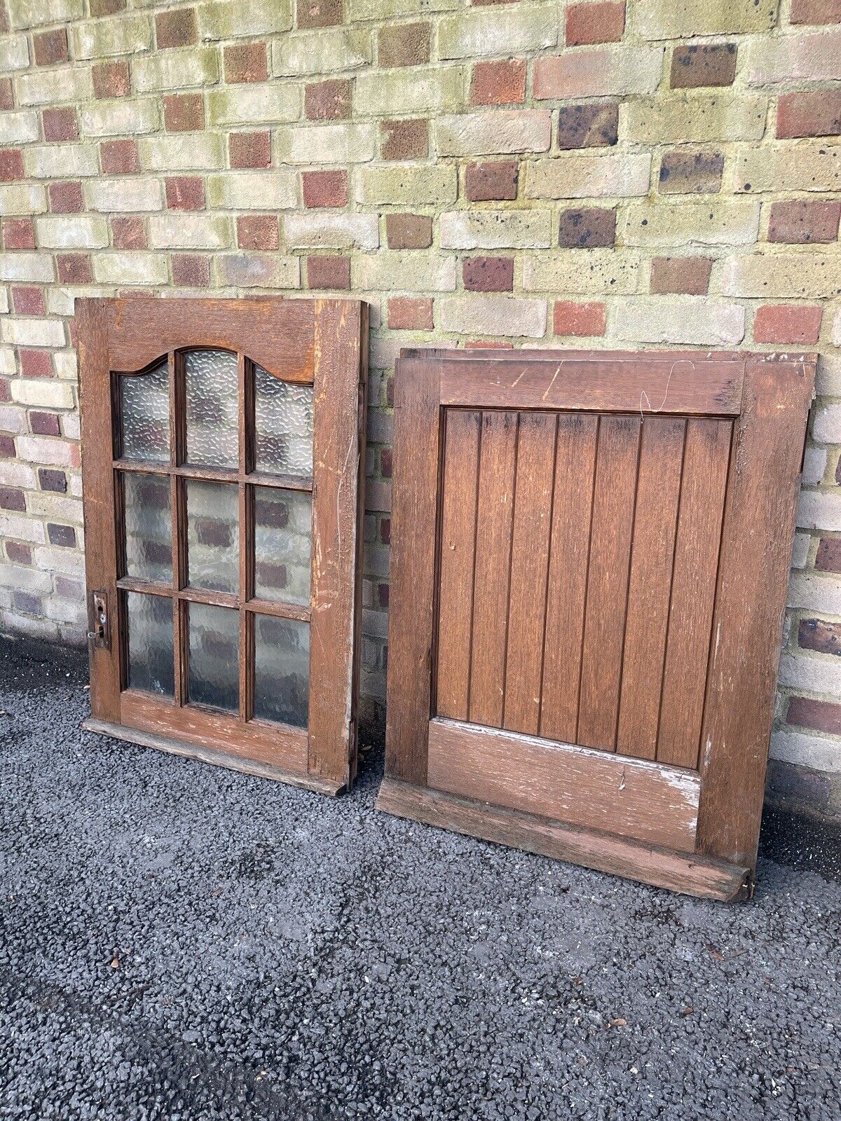 Solid Hardwood External Safety Glass panel Stable Door 2200 X 760mm