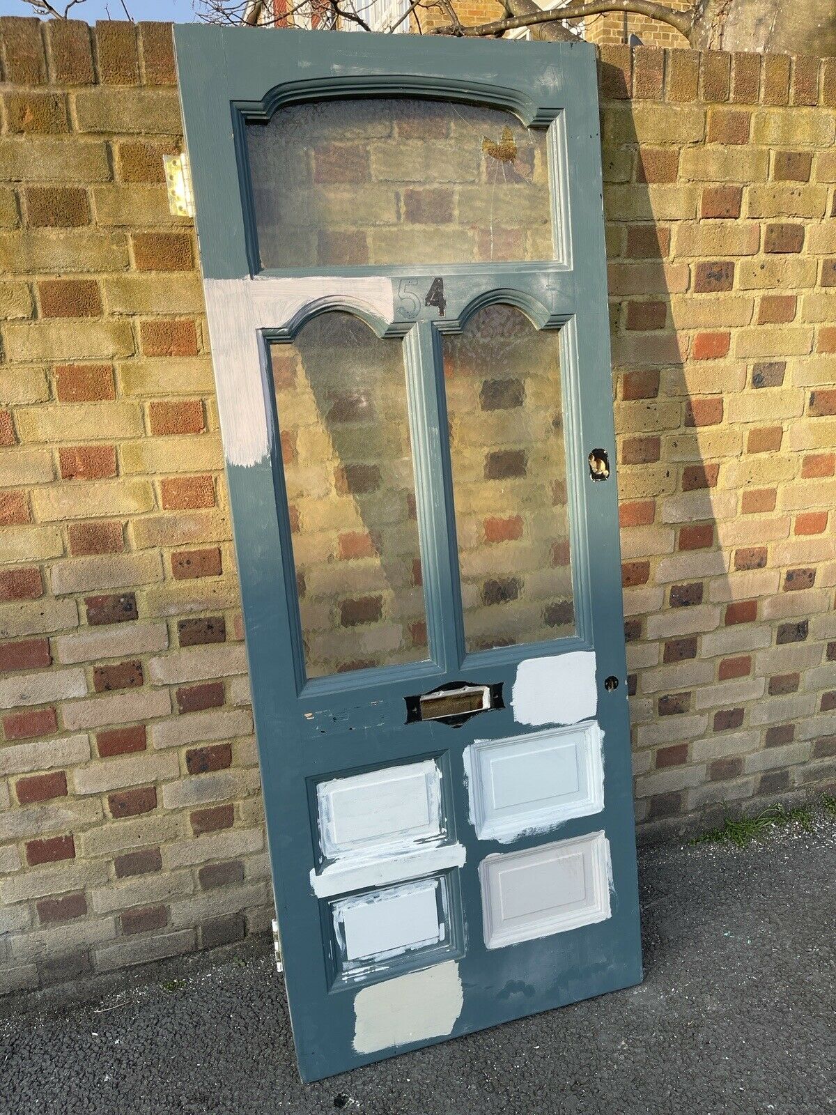 Reclaimed Old Edwardian Victorian Wooden Panel Front Door 2020mm x 810mm