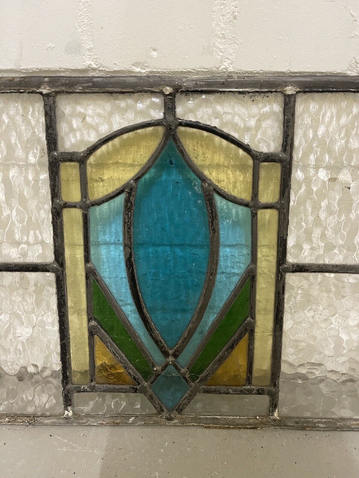 Reclaimed Art Nouveau Leaded Light Stained Glass Surround Panels