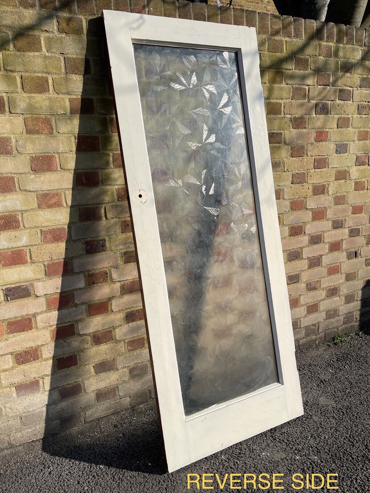 Reclaimed Wooden Panel Interior Exterior Door Beautiful Floral Glass 1950 x 760