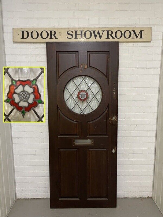 Reclaimed Victorian Stained Glass Wooden Front Door 1979 or 1975 x 817 Or 820mm