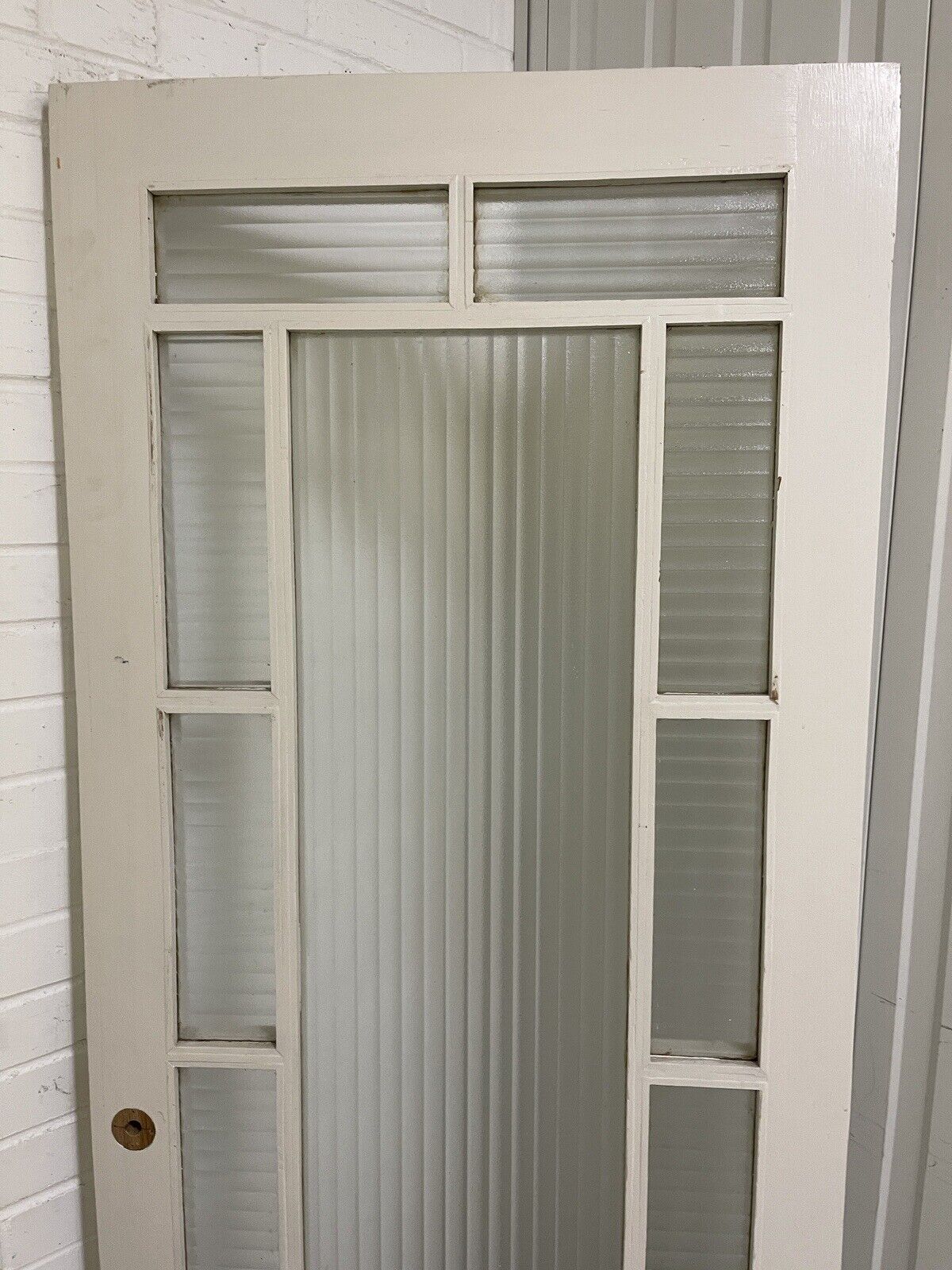 Art Deco Reeded Glass Internal Or External Door 1963 or 1950mm x 760mm