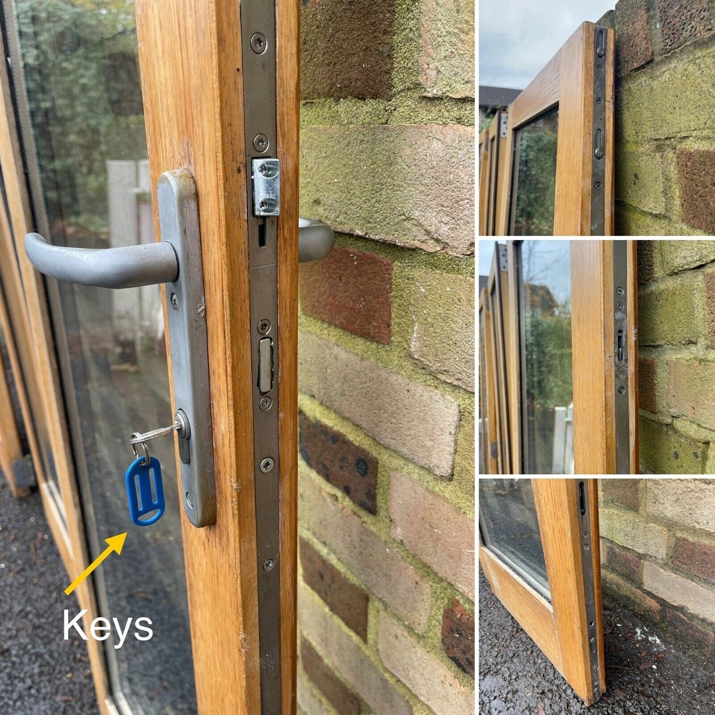 Solid Oak Double Glazed Bifold Sliding External Doors NO FRAME 1970 x 1720mm