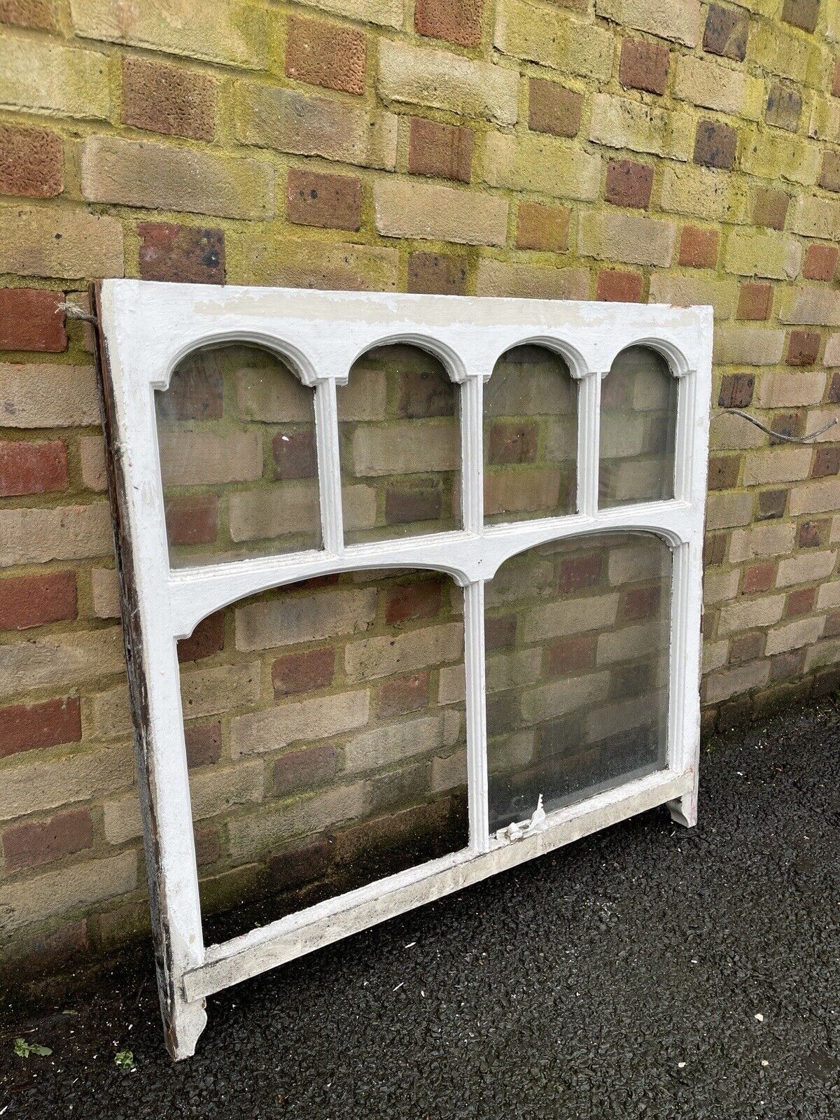 Reclaimed Old Edwardian Arch Sash Wooden Window 985 x 930mm