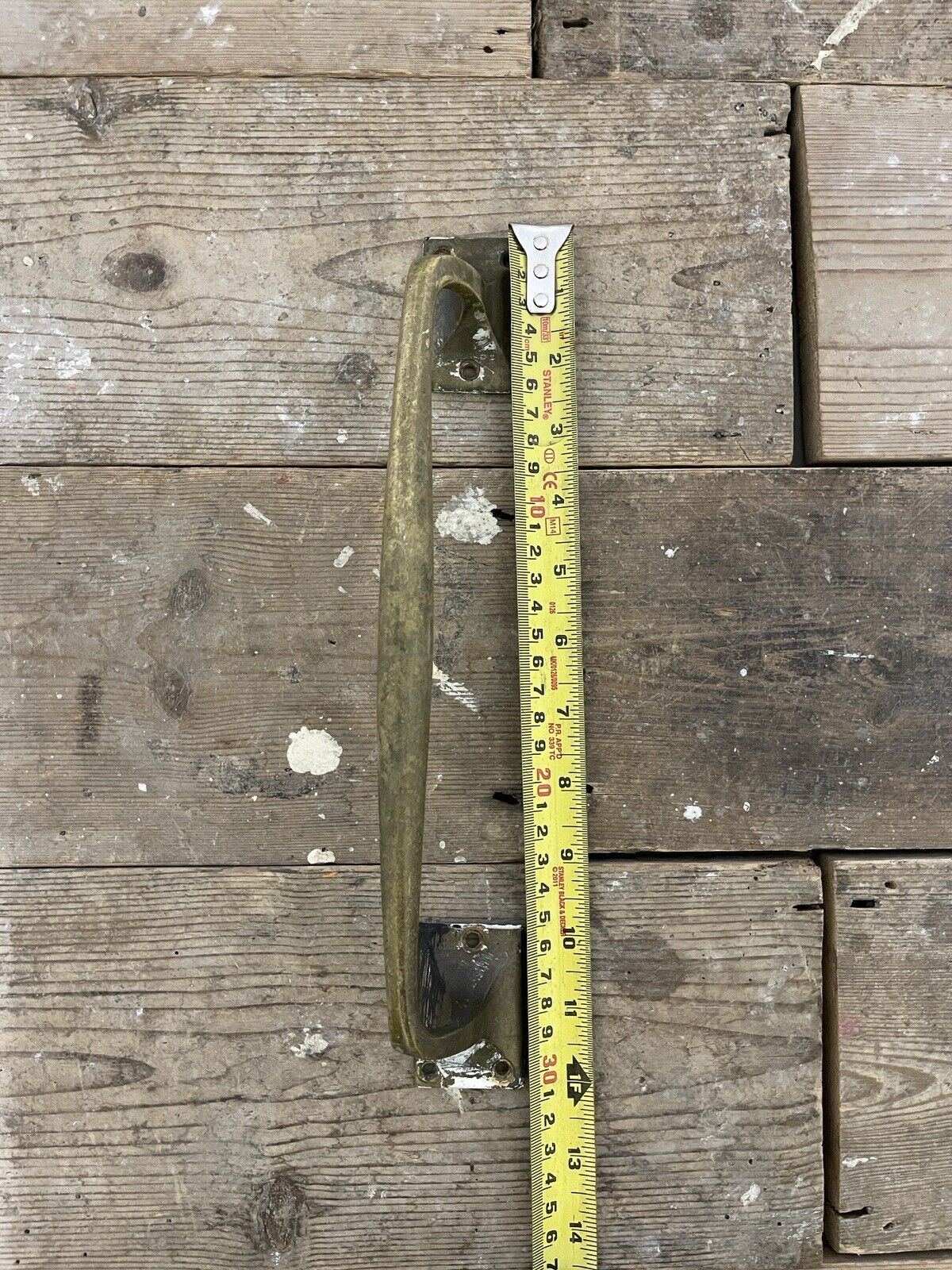 Reclaimed Old Brass Door Handle Shop Pull Antique