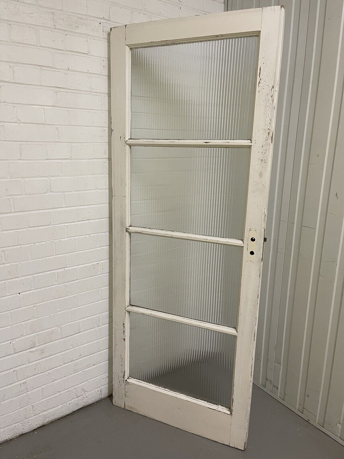 Reclaimed  Reeded Glass Internal Or External Door 1970 x 762mm