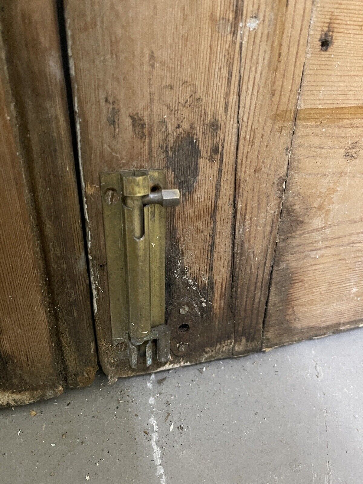 Reclaimed Old French Single Panel Glass Wooden Double Doors 2045mm x 1110mm