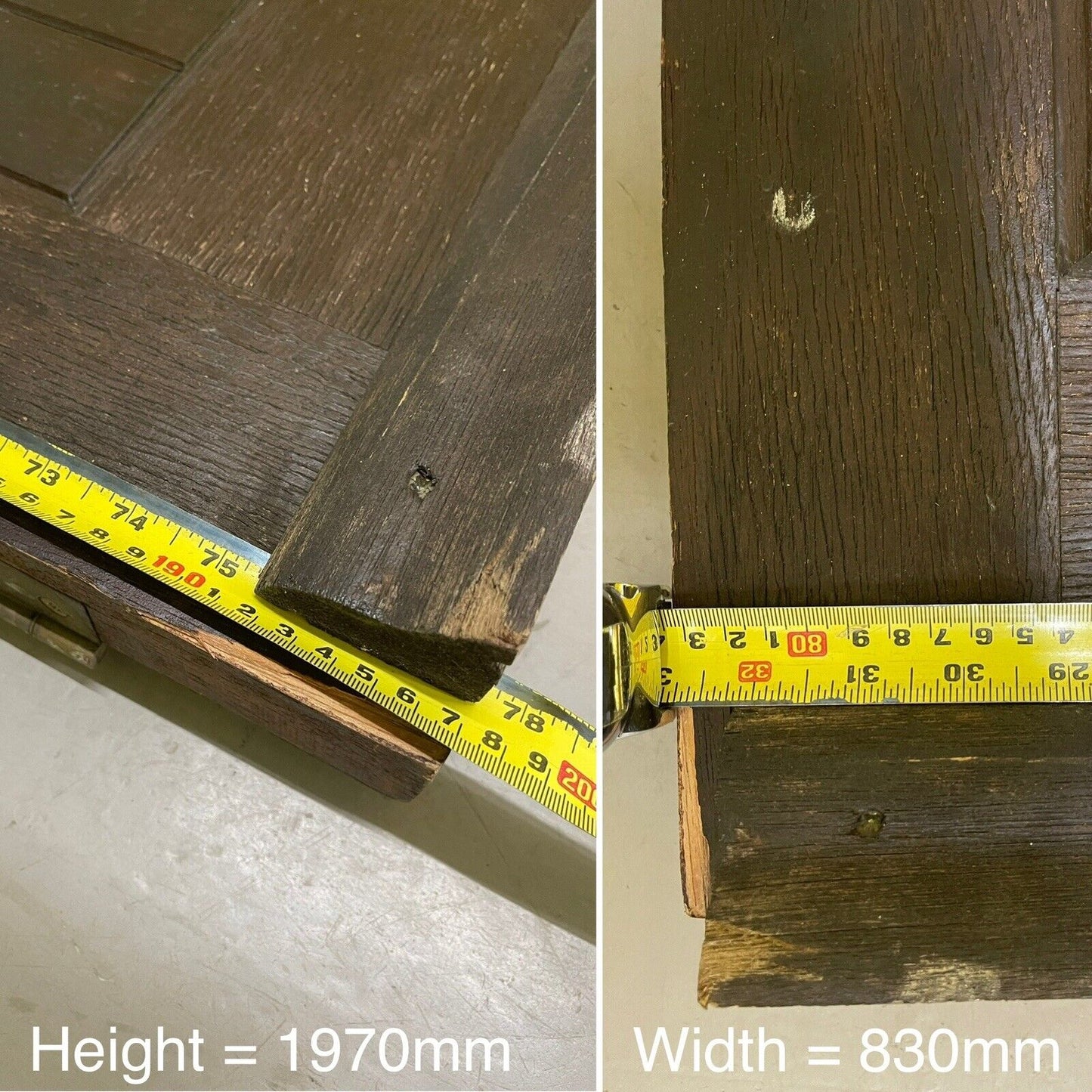 Solid Hardwood External Glass panel Stable Door 1970 X 830mm