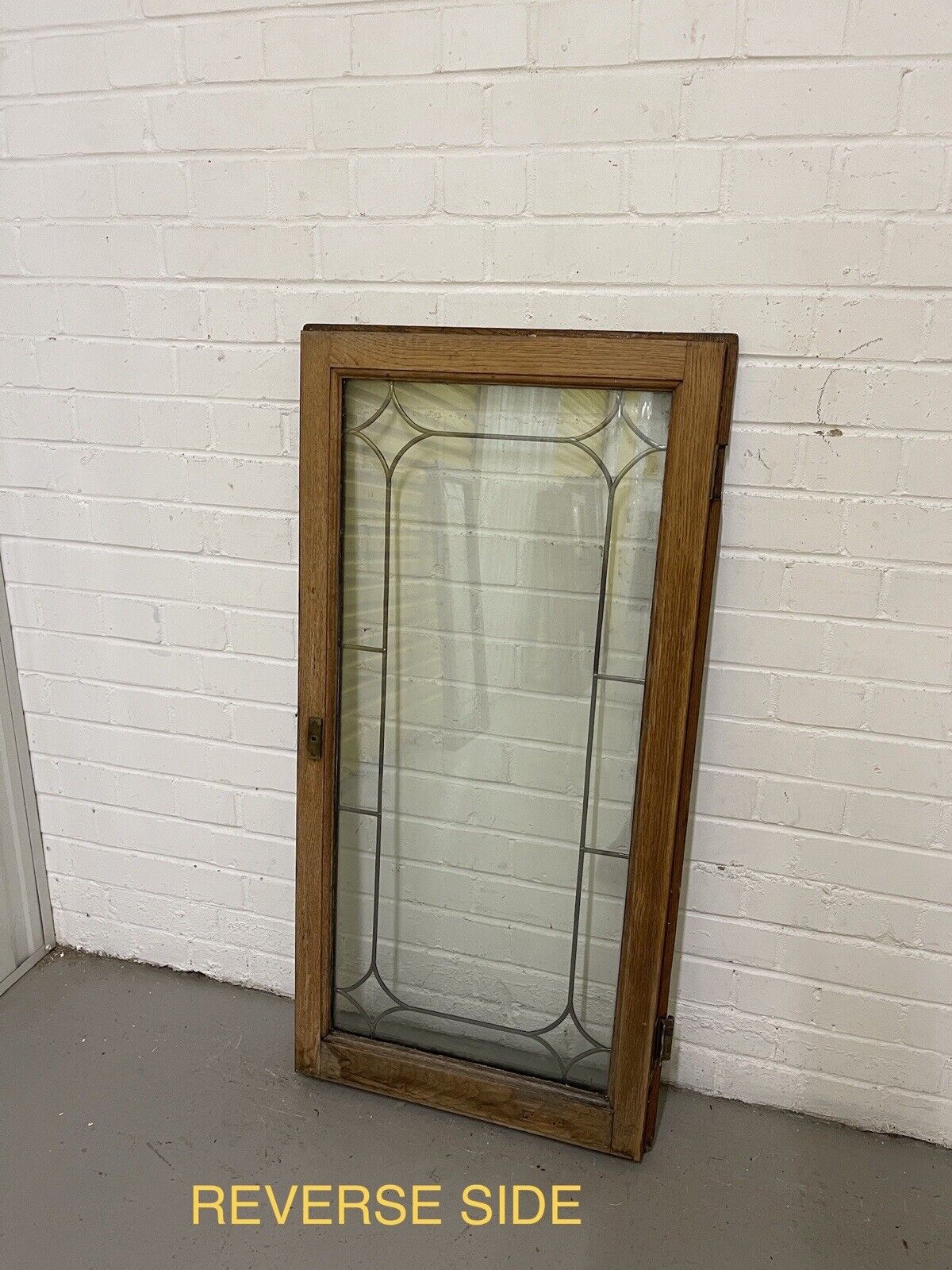 Job Lot Of Three Double Glazed Leaded Trim Oak Wooden Windows Various Sizes
