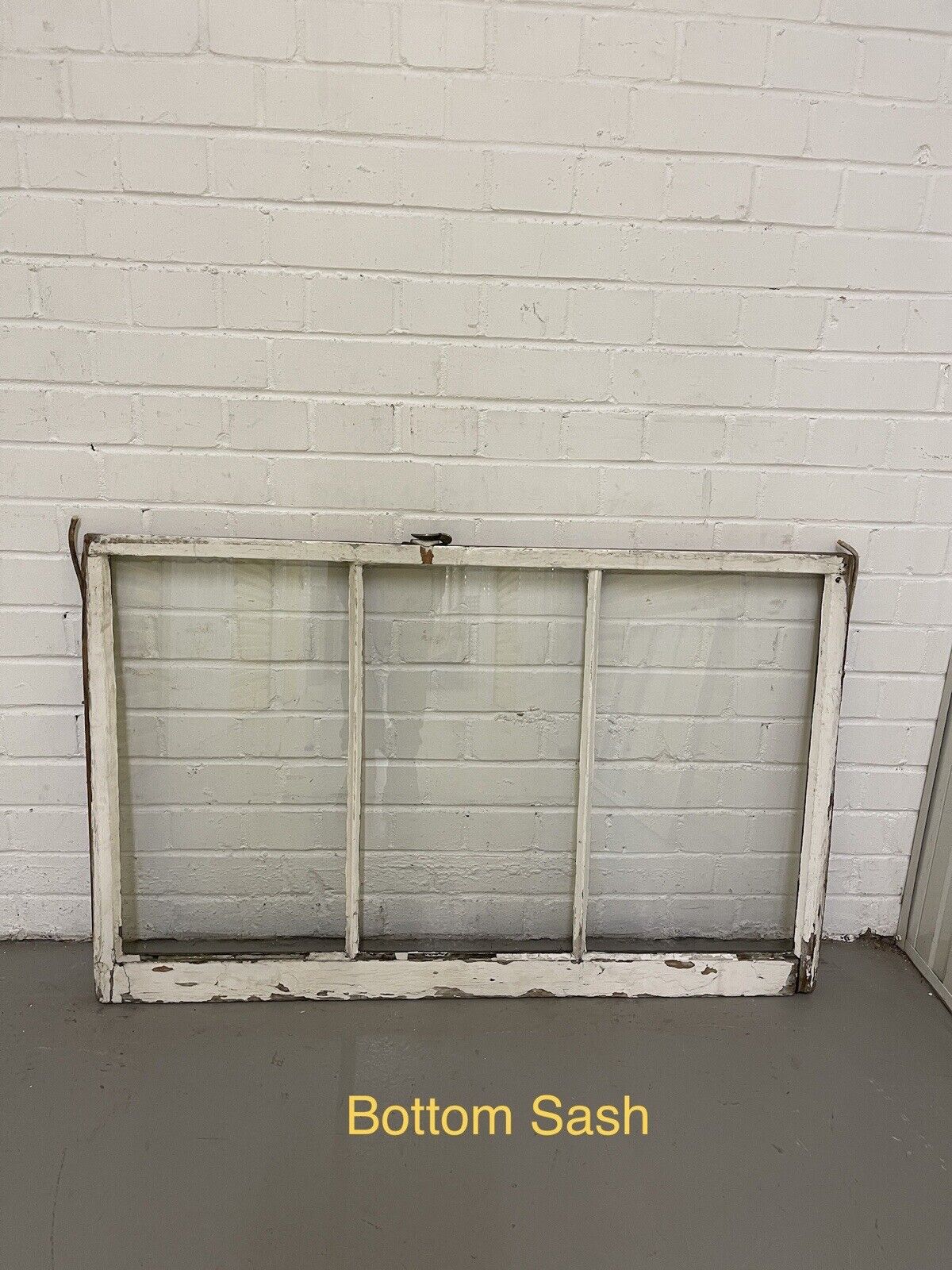Pair Of Reclaimed Old Victorian Edwardian Three Wooden Panel Sash Windows
