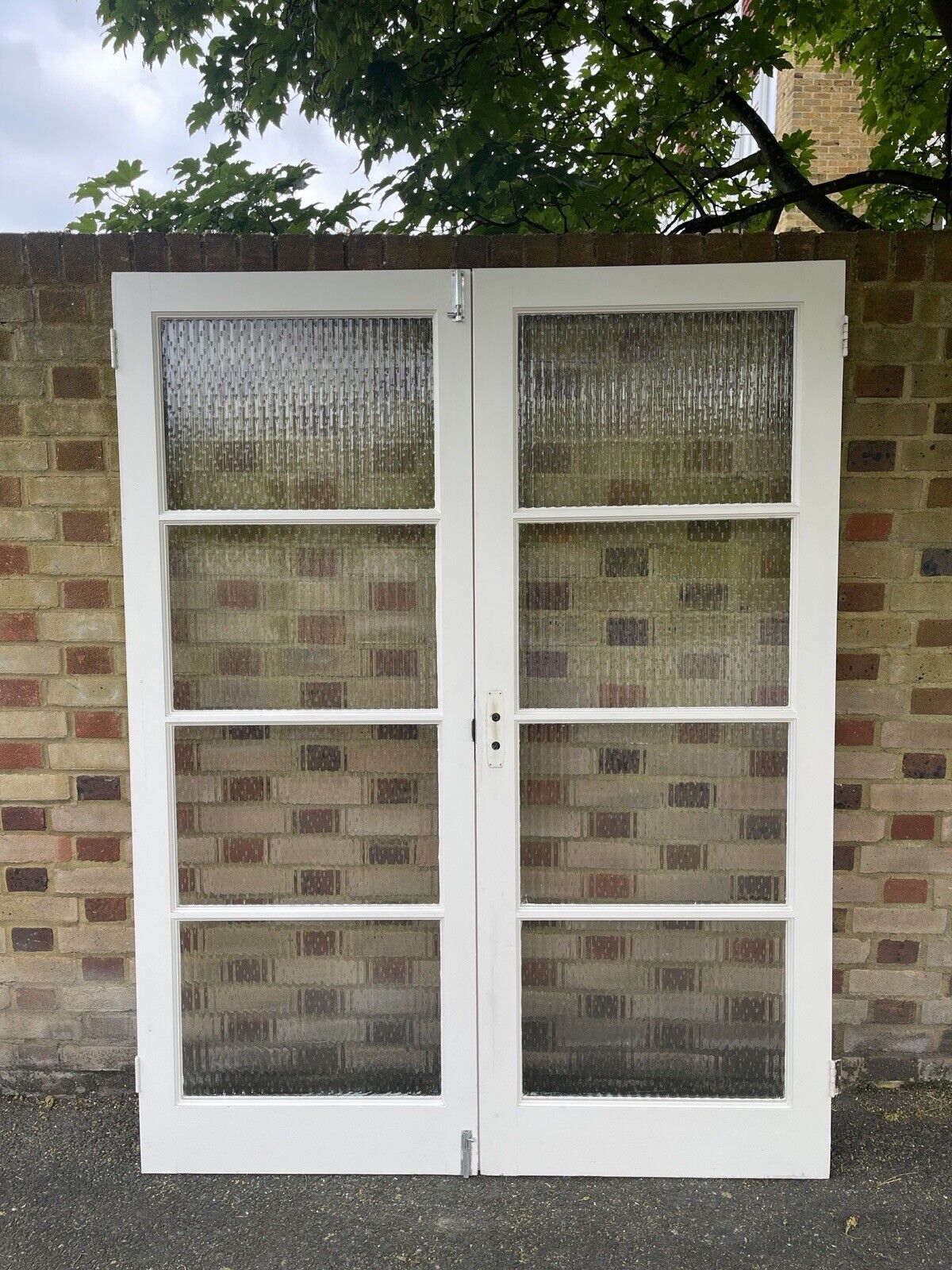 Reclaimed Reeded Glass Internal Or External French Doors 1954 x 1515mm