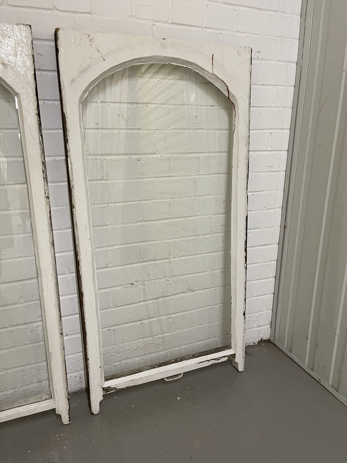 Pair Of Reclaimed Old Edwardian Arch Sash Wooden Window 1180 x 605mm