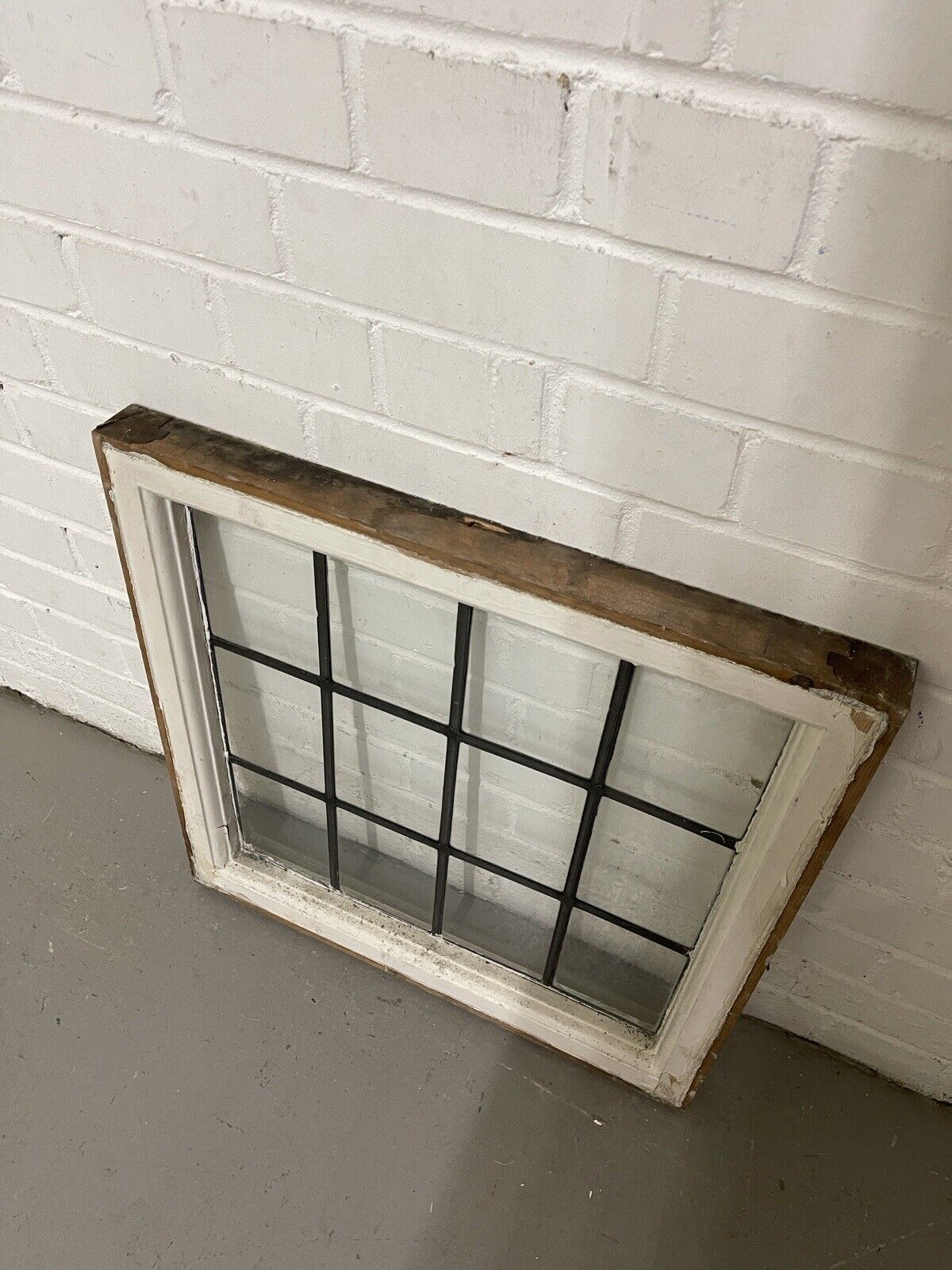 Reclaimed Leaded Light Panel Wooden Windows 565 x 573mm