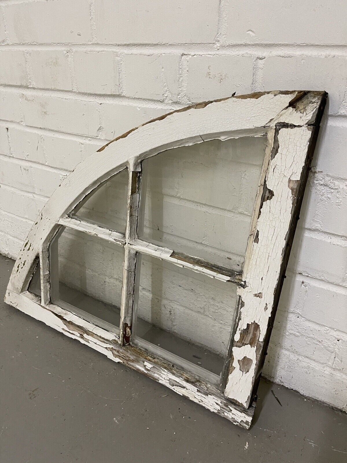 Reclaimed Old Georgian Arch Panel Wooden Sash Window 507 x 605mm