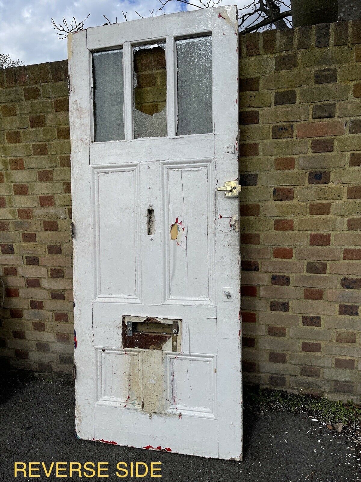 Reclaimed Old Edwardian Victorian Wooden Panel Front Door 2155mm x 890mm
