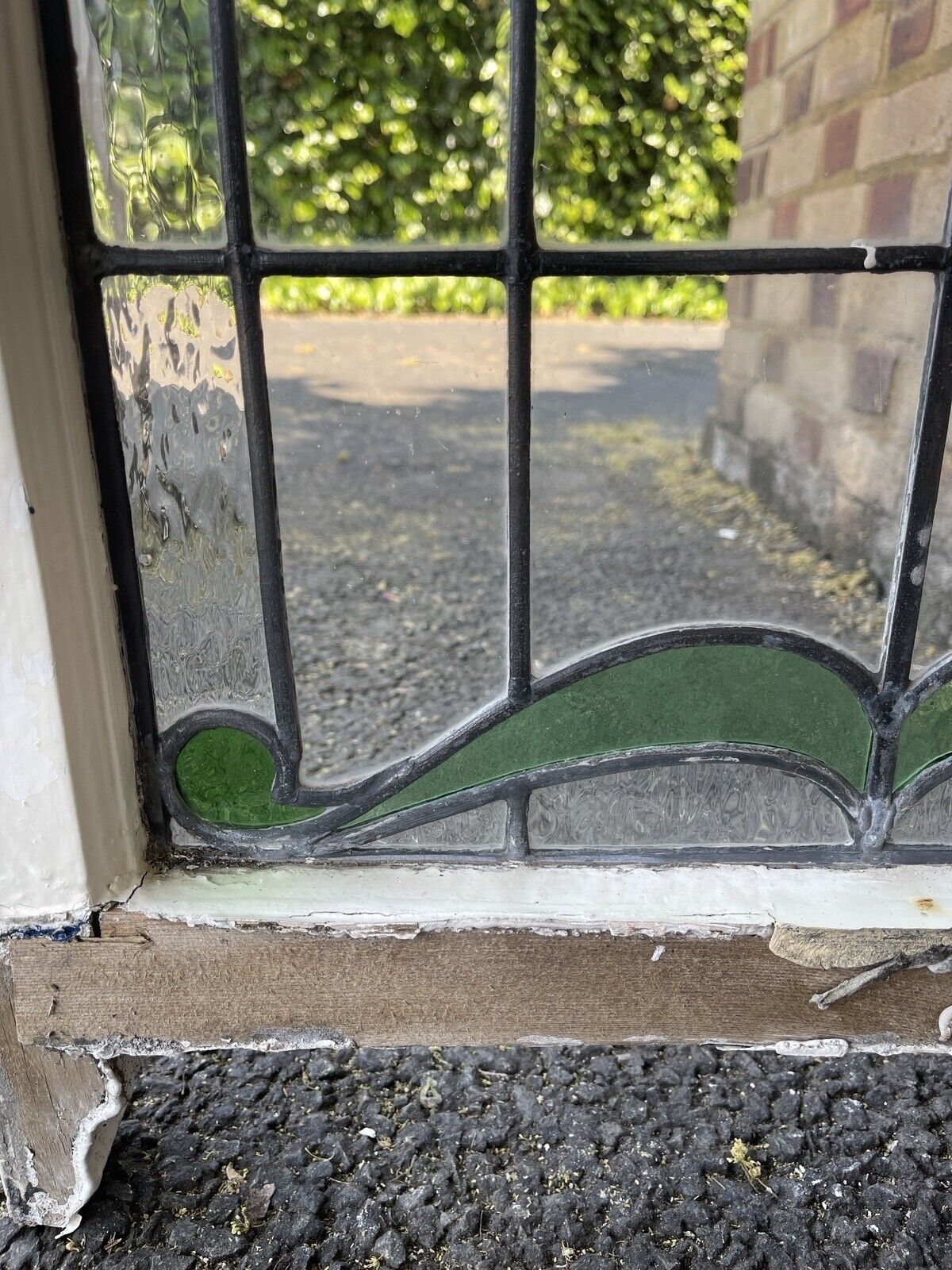 Reclaimed Leaded Light Stained Glass Art Nouveau Window Panel 835 x 530mm