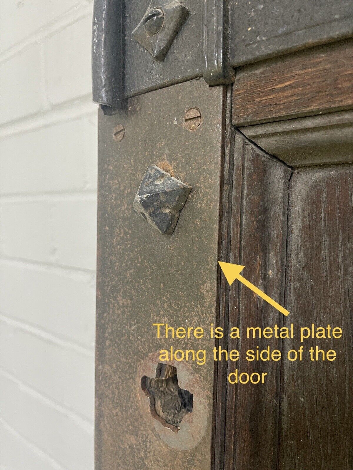 Reclaimed Old Oak Metal Studded Wooden Front Door 2060mm x 900mm