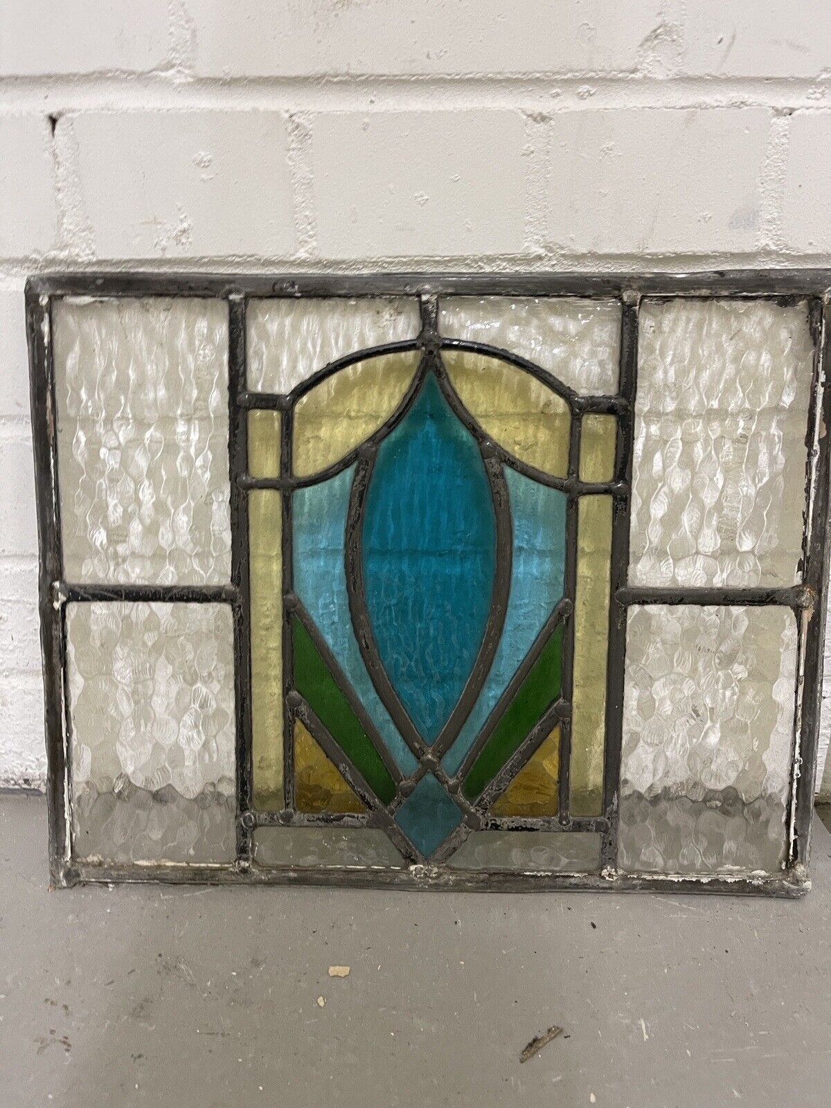 Reclaimed Art Nouveau Leaded Light Stained Glass Surround Panels