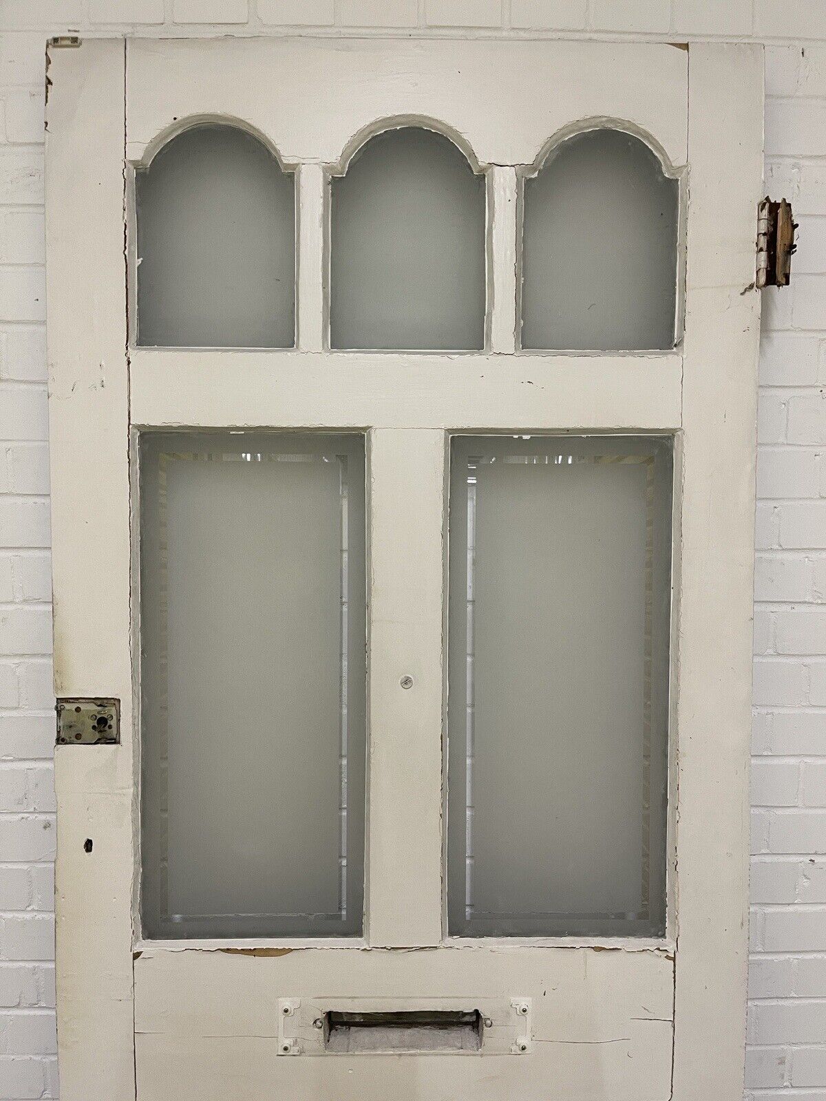 Reclaimed Old Edwardian Victorian Wooden Panel Front Door 2115mm x 915mm