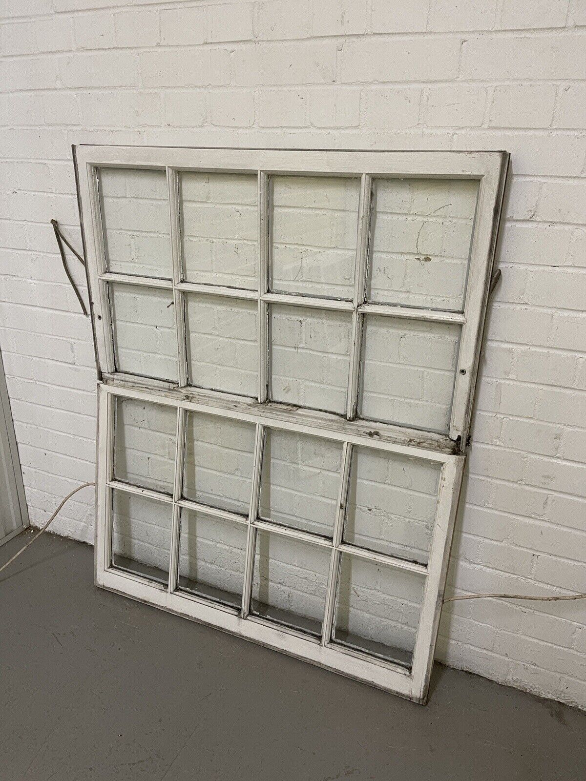 Pair Of Reclaimed Georgian 8 Panel Wooden Panel Sash Window 963x585 965x605