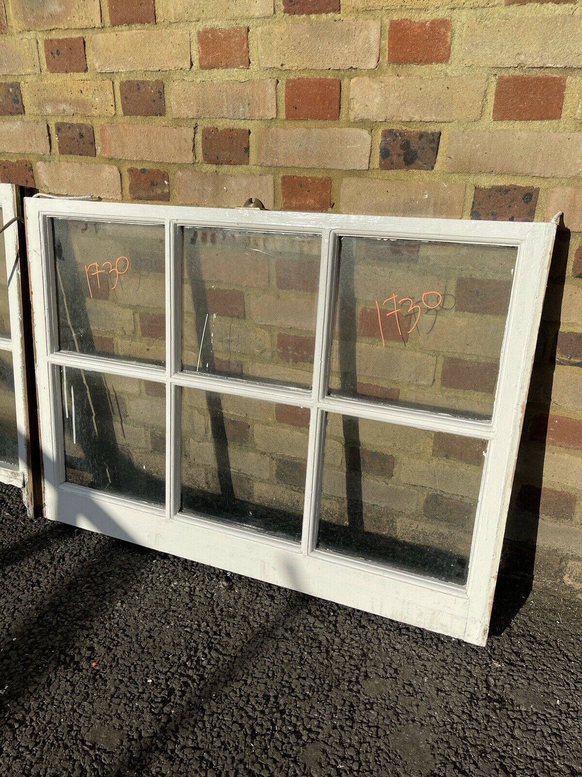 Pair Of Reclaimed Old Georgian Wooden Panel Top Bottom Sash Windows