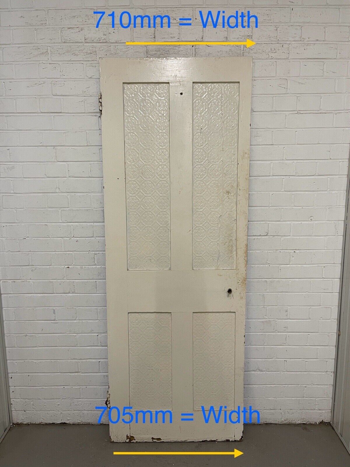 Rare Reclaimed Victorian Pine Internal 4 panel Door 1930 x 710mm Or 705mm