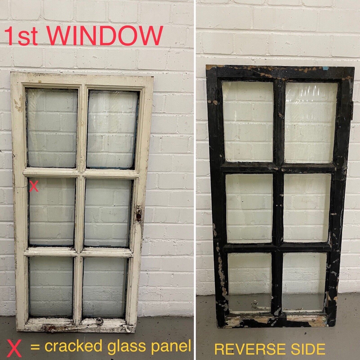 Job Lot Of 4 Reclaimed Old Georgian Panel Wooden Sash Windows