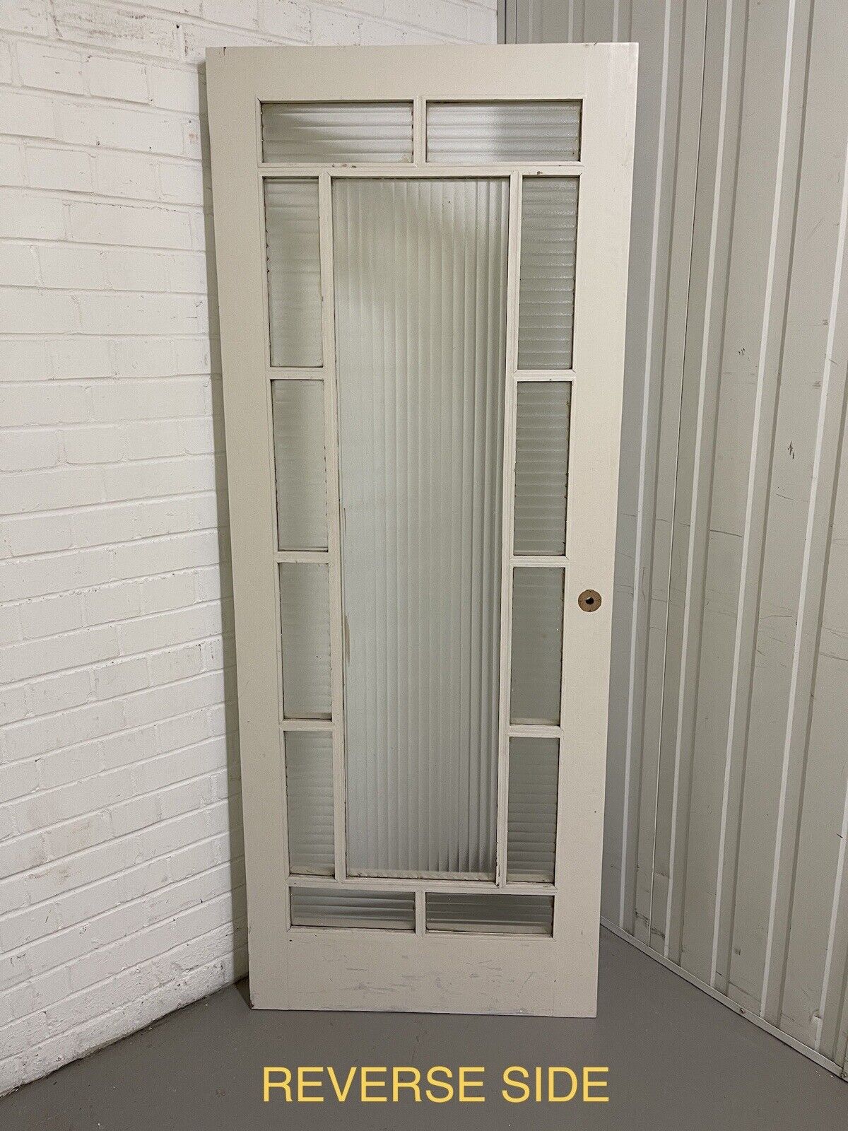 Art Deco Reeded Glass Internal Or External Door 1940 or 1946mm x 760mm