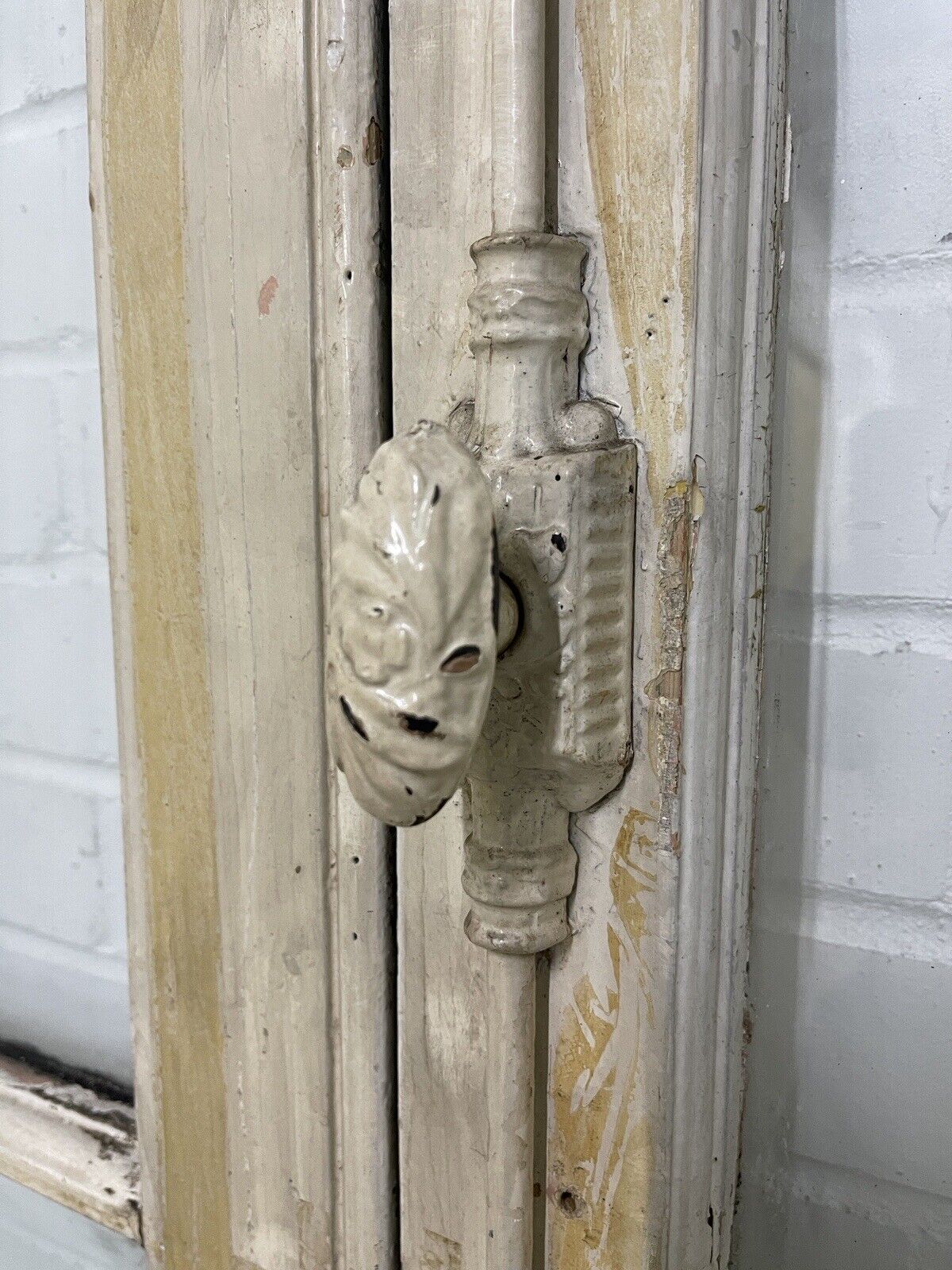 Reclaimed Old French Single Panel Glass Wooden Double Doors 1975 x 1068mm