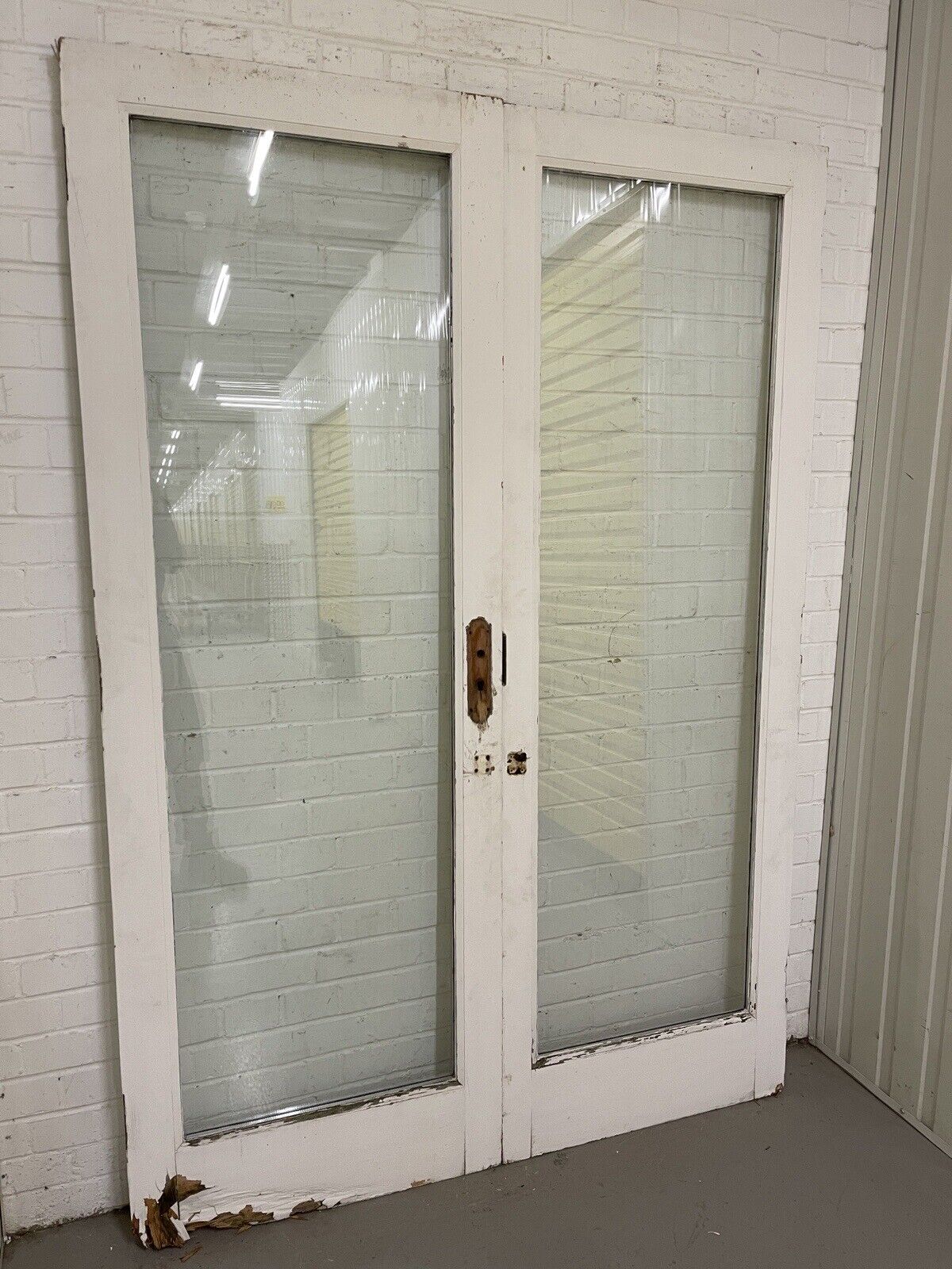 Reclaimed Old French Double Glazed Glass Wooden Double Doors 2005 x 1398mm