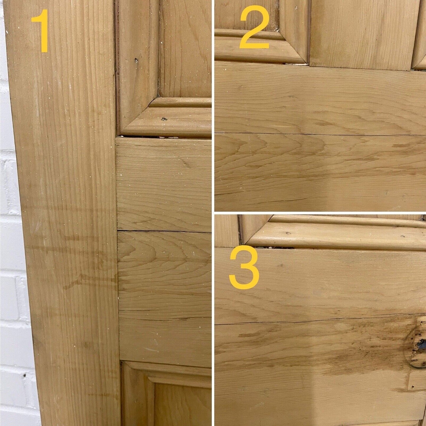 Original Vintage Reclaimed Victorian Pine Internal 4 panel Door 1955 x 763mm