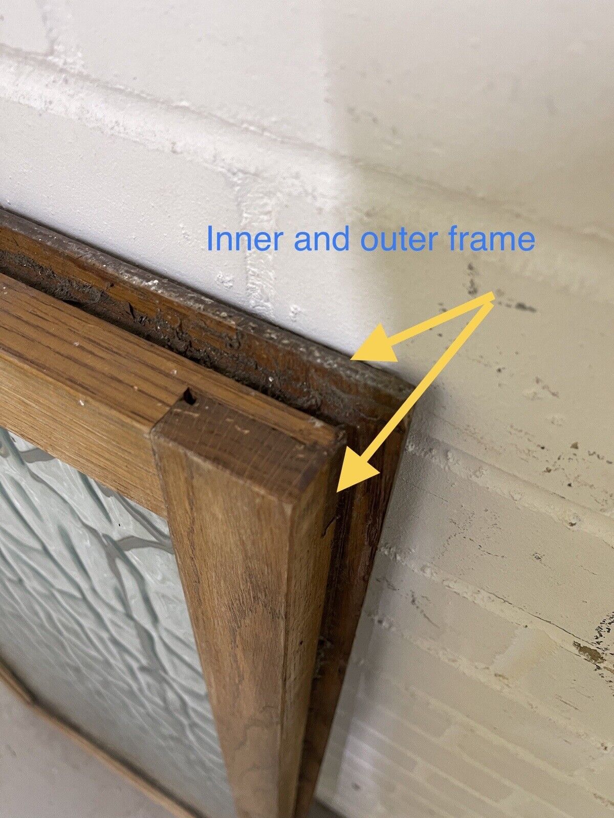 Job Lot Of Four Double Glazed Leaded Trim Oak Wooden Windows Various Sizes