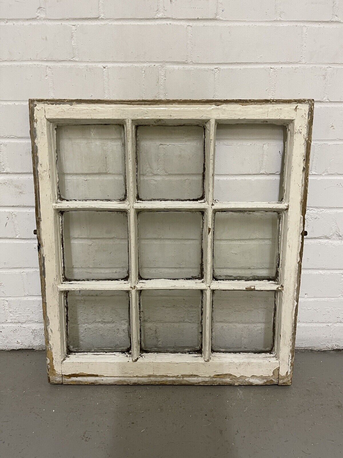 Reclaimed Old Georgian 9 Panel Wooden Window 570 x 630mm
